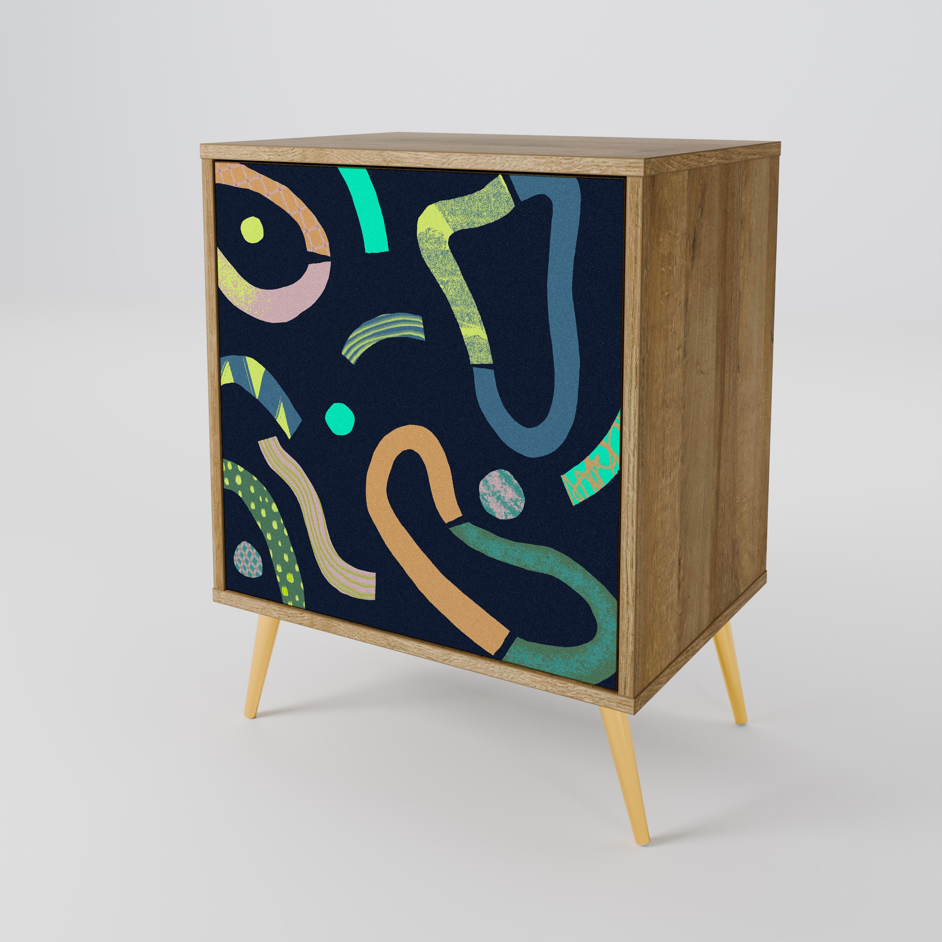 CONTRAST DANCE 1-Door Sideboard in Oak Effect