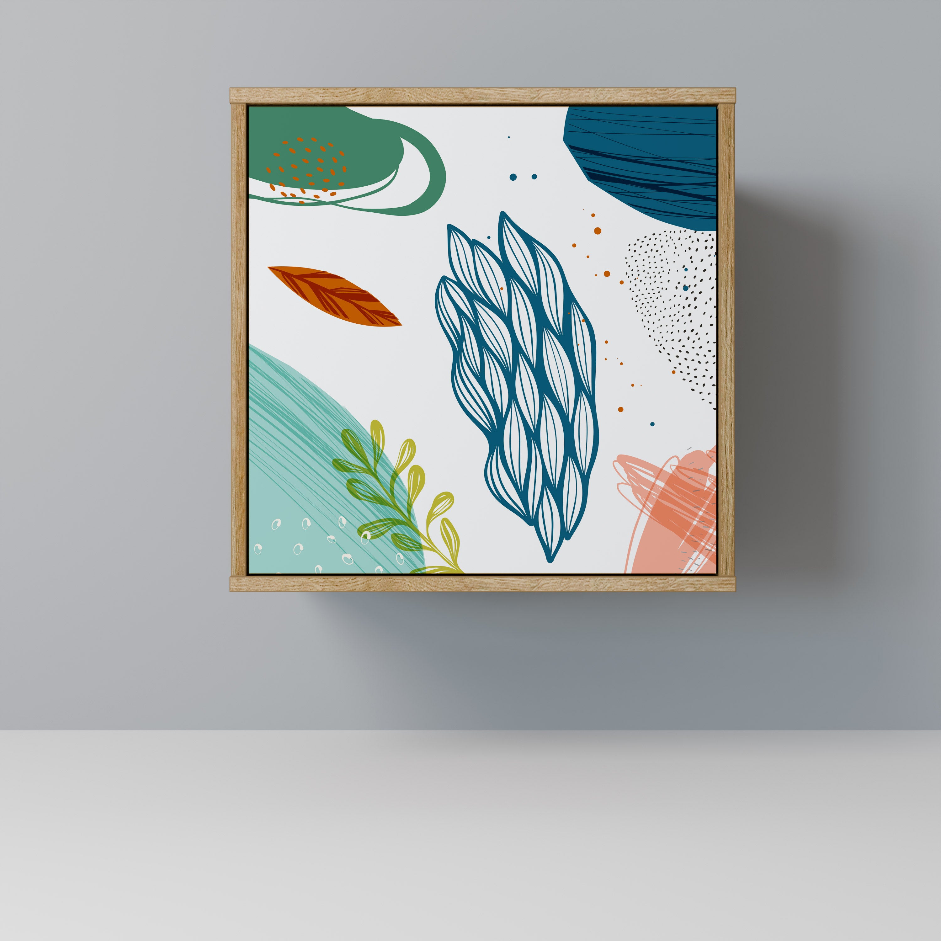 BOTANICAL HURRICANE 1-Door Sideboard in Oak Effect