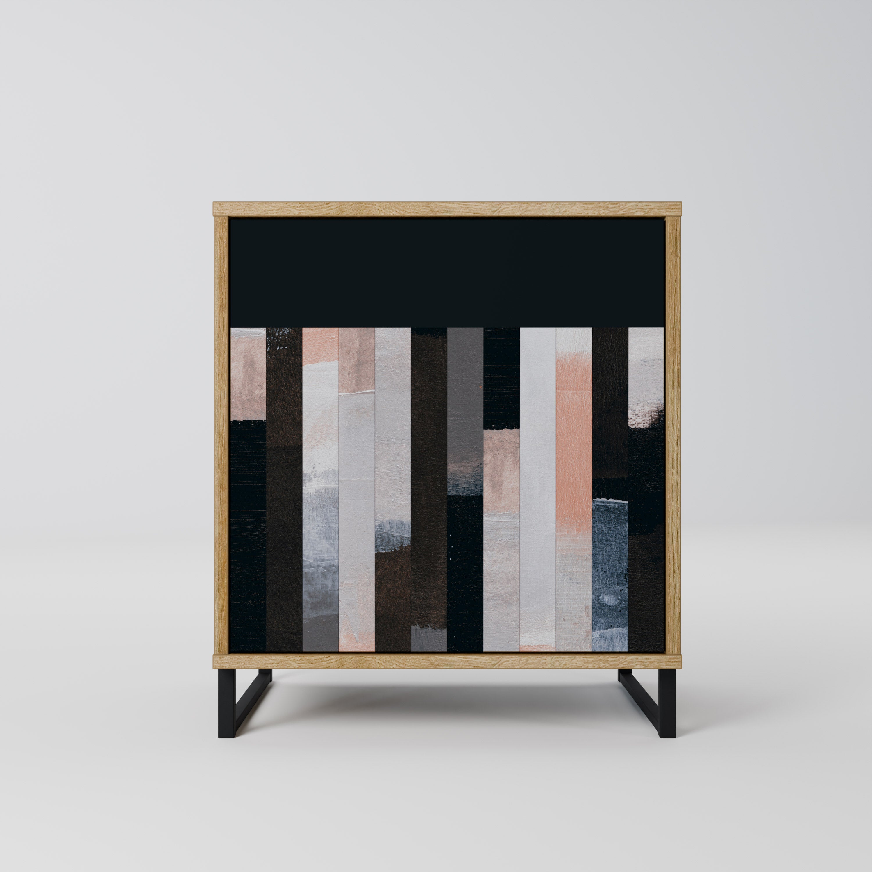 COLLAGE OF RECTANGLES 1-Door Sideboard in Oak Effect