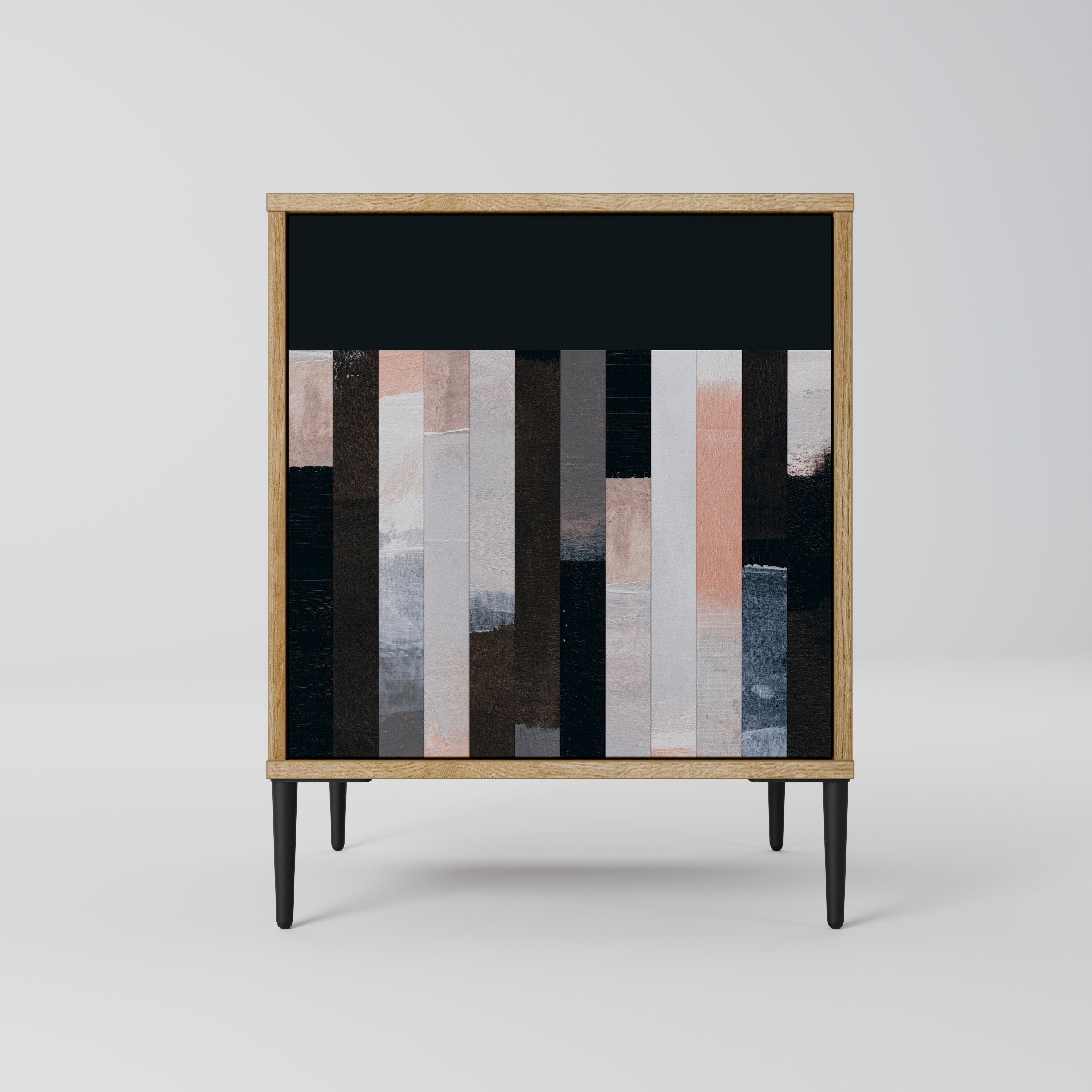 COLLAGE OF RECTANGLES 1-Door Sideboard in Oak Effect