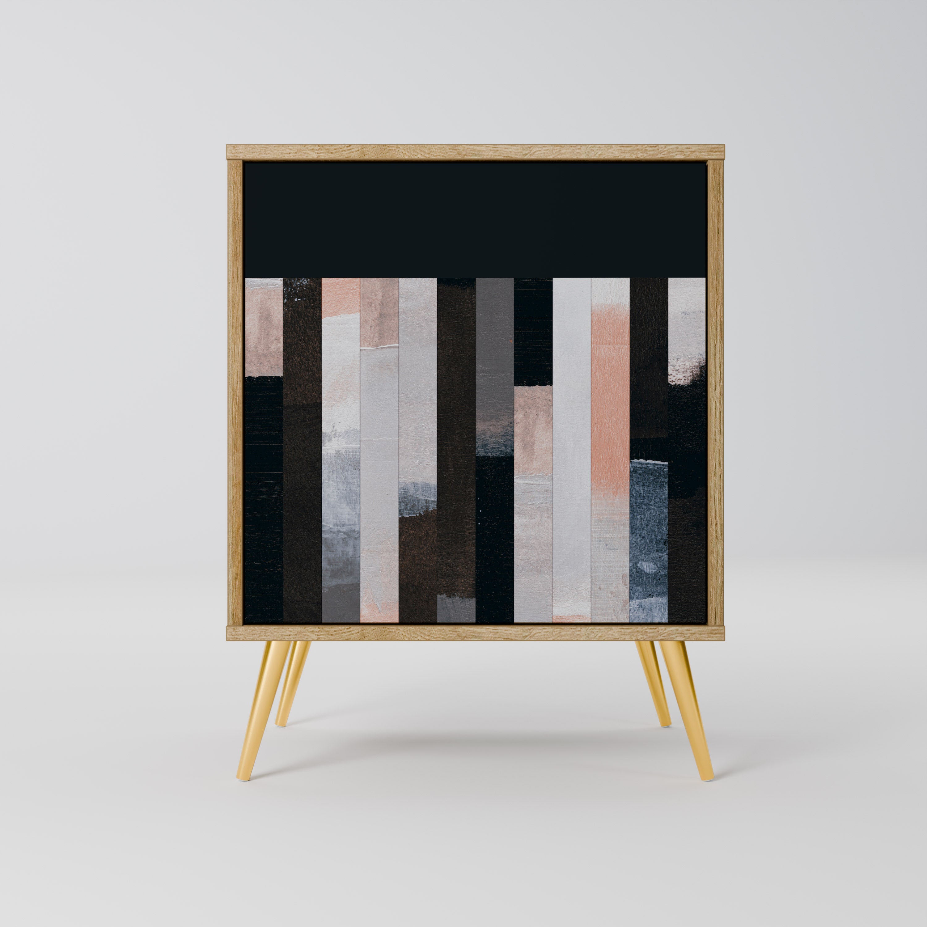 COLLAGE OF RECTANGLES 1-Door Sideboard in Oak Effect