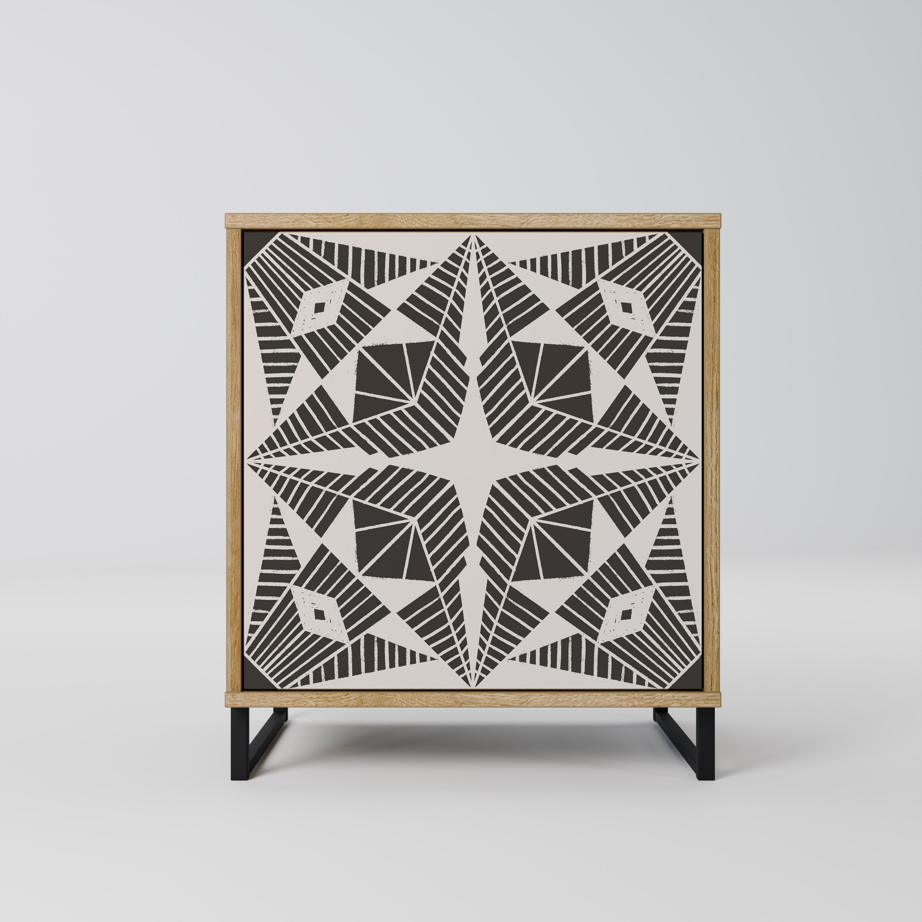 MONOCHROME NEXUS 1-Door Sideboard in Oak Effect