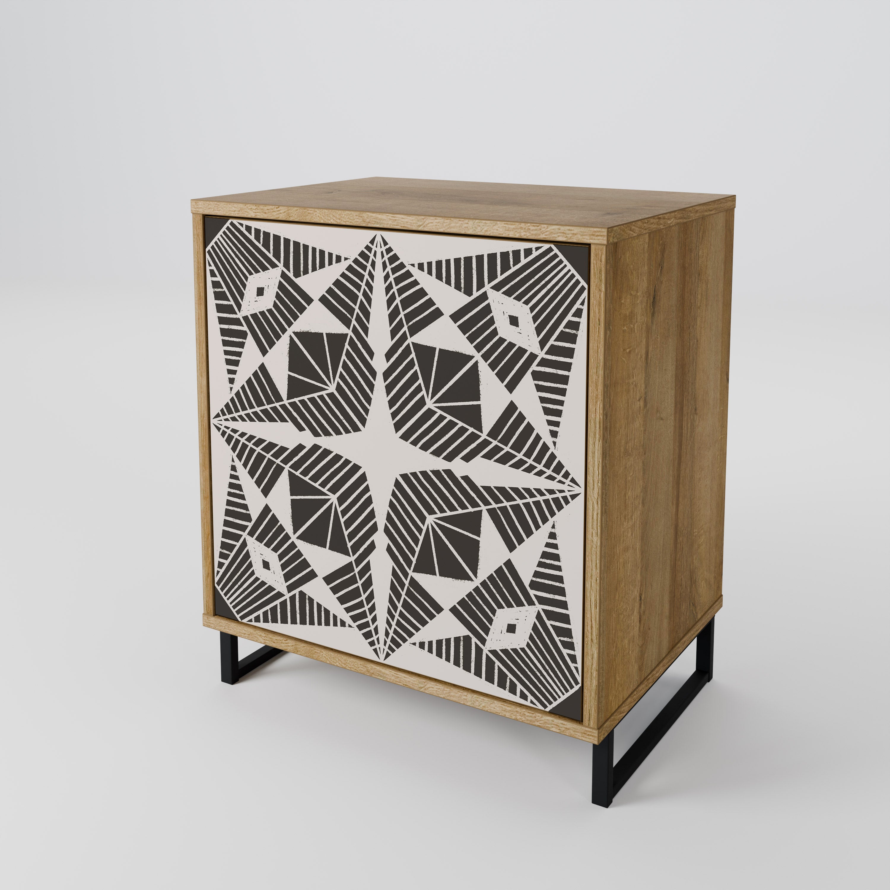 MONOCHROME NEXUS 1-Door Sideboard in Oak Effect
