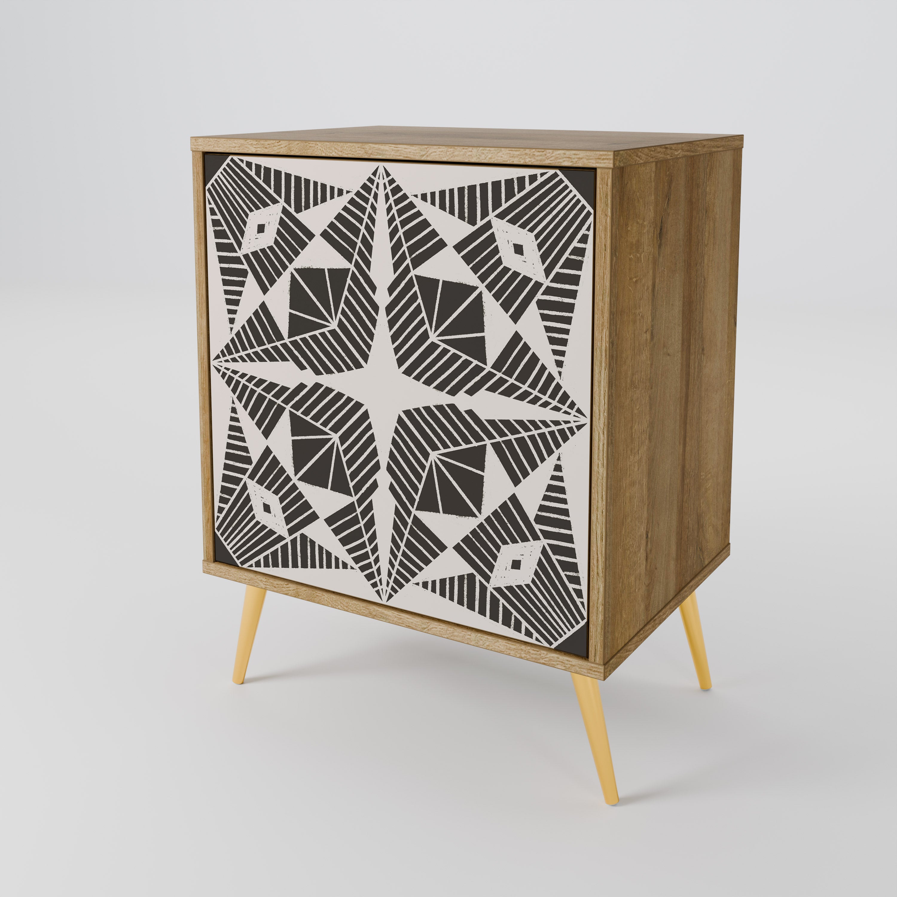 MONOCHROME NEXUS 1-Door Sideboard in Oak Effect