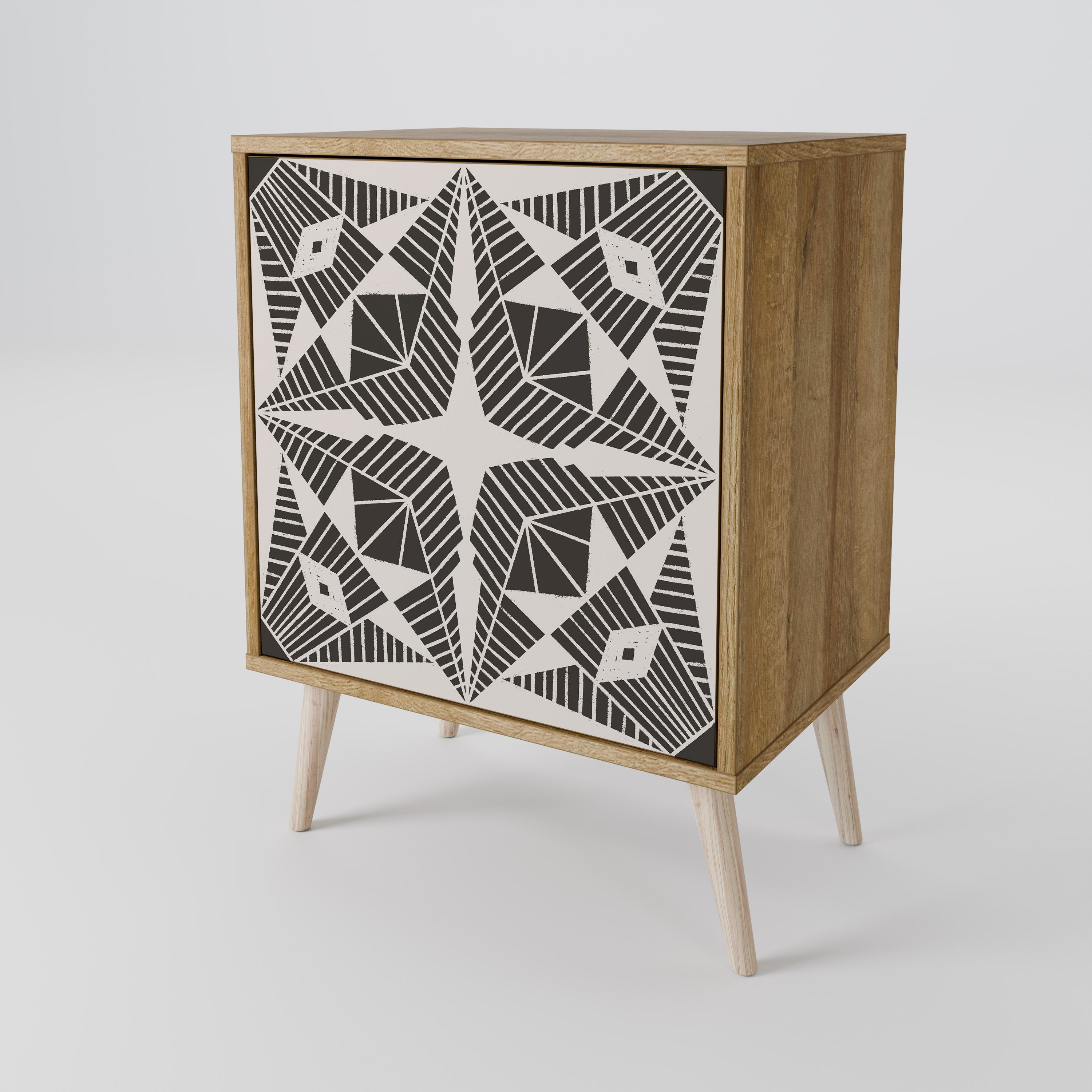 MONOCHROME NEXUS 1-Door Sideboard in Oak Effect