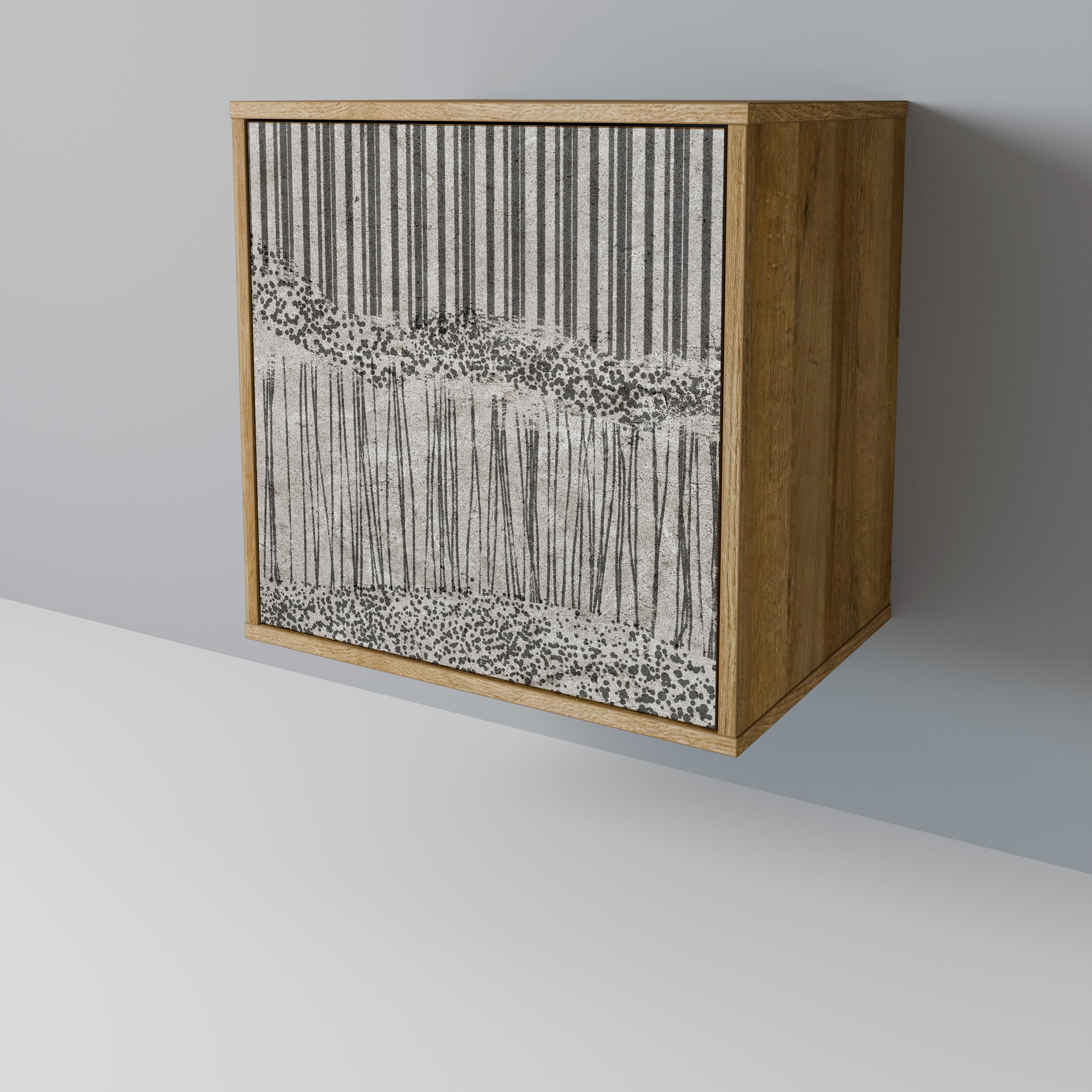 GRAIN LINES 1-Door Sideboard in Oak Effect