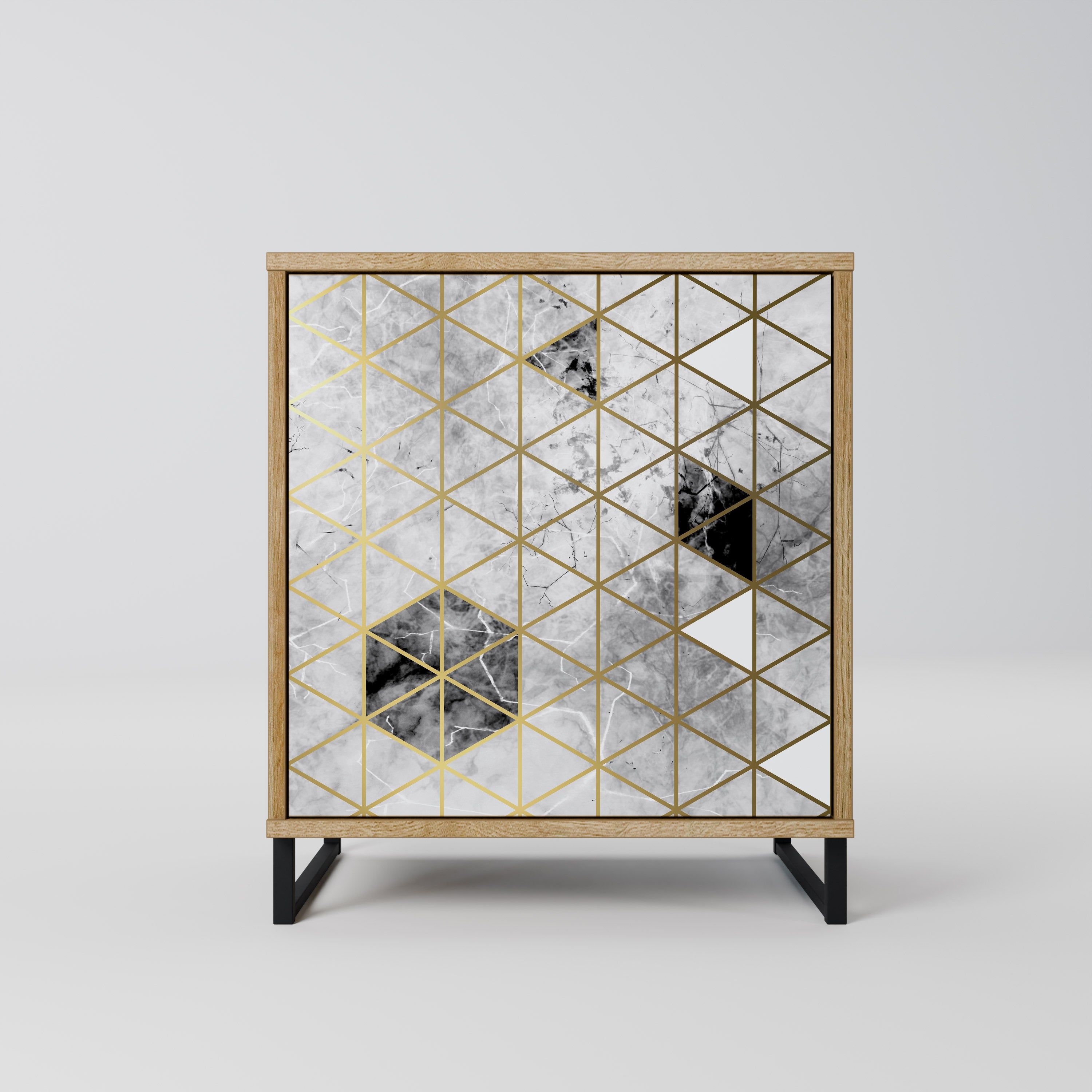 ASHEN ARIA 1-Door Sideboard in Oak Effect