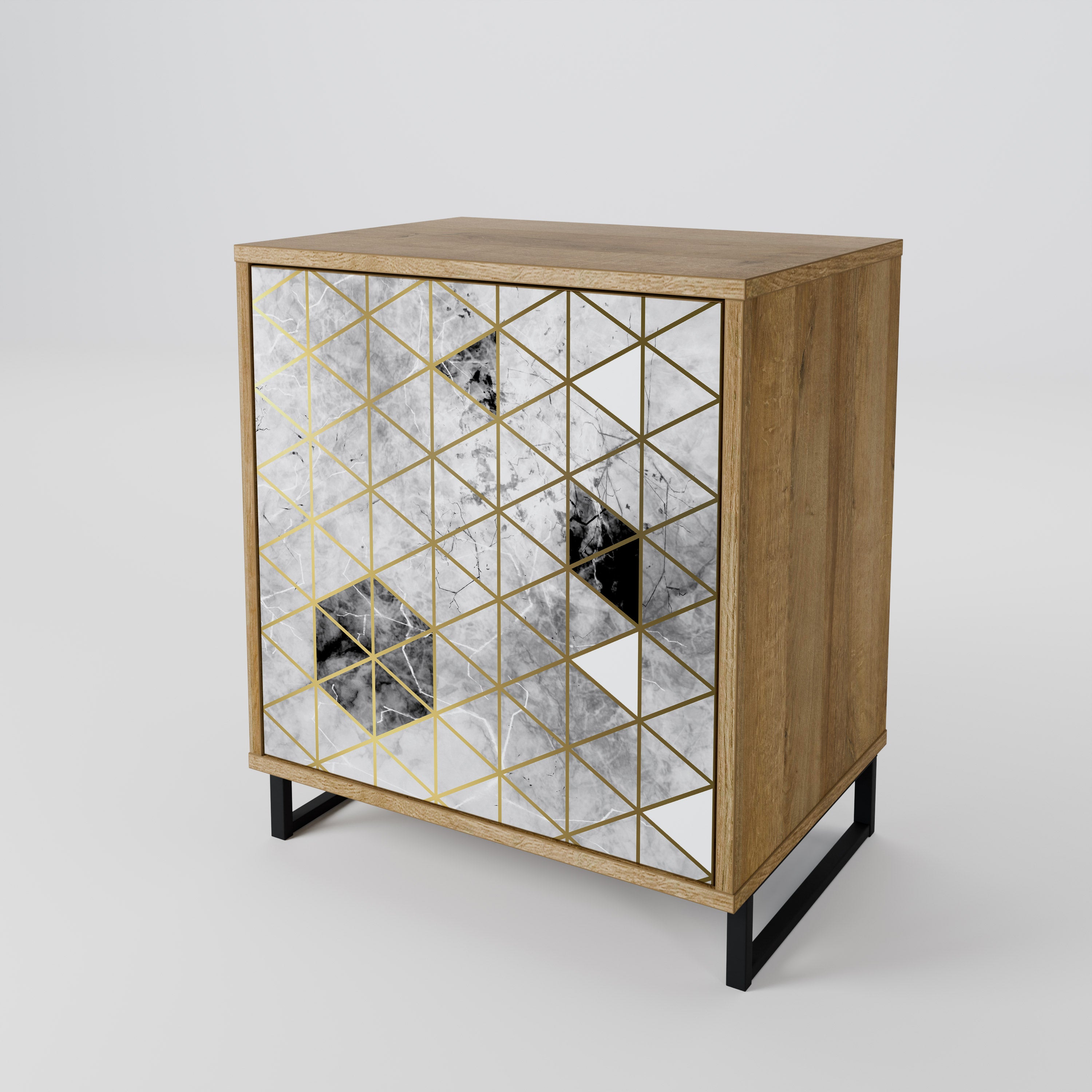 ASHEN ARIA 1-Door Sideboard in Oak Effect