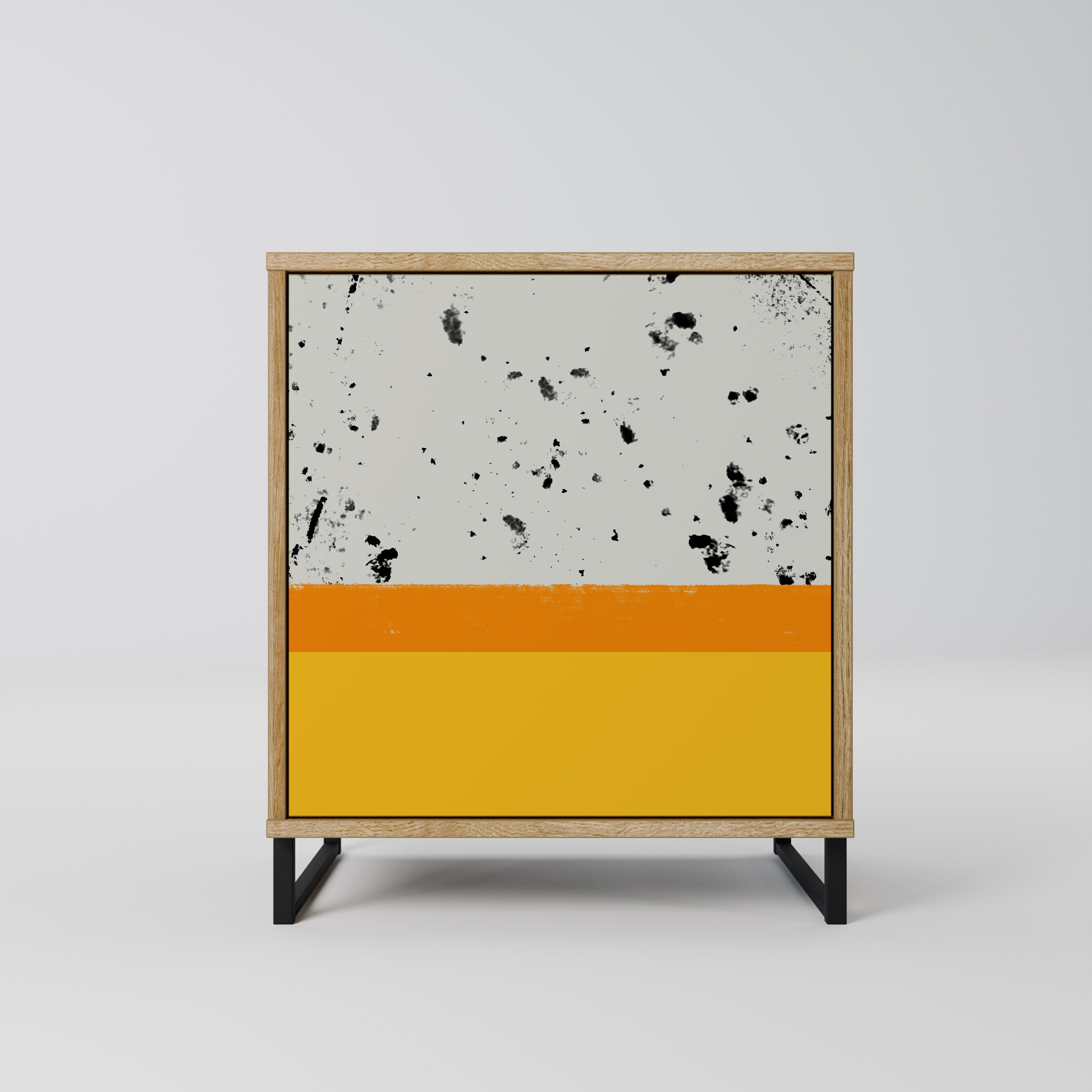 DYED BY ORANGE 1-Door Sideboard in Oak Effect
