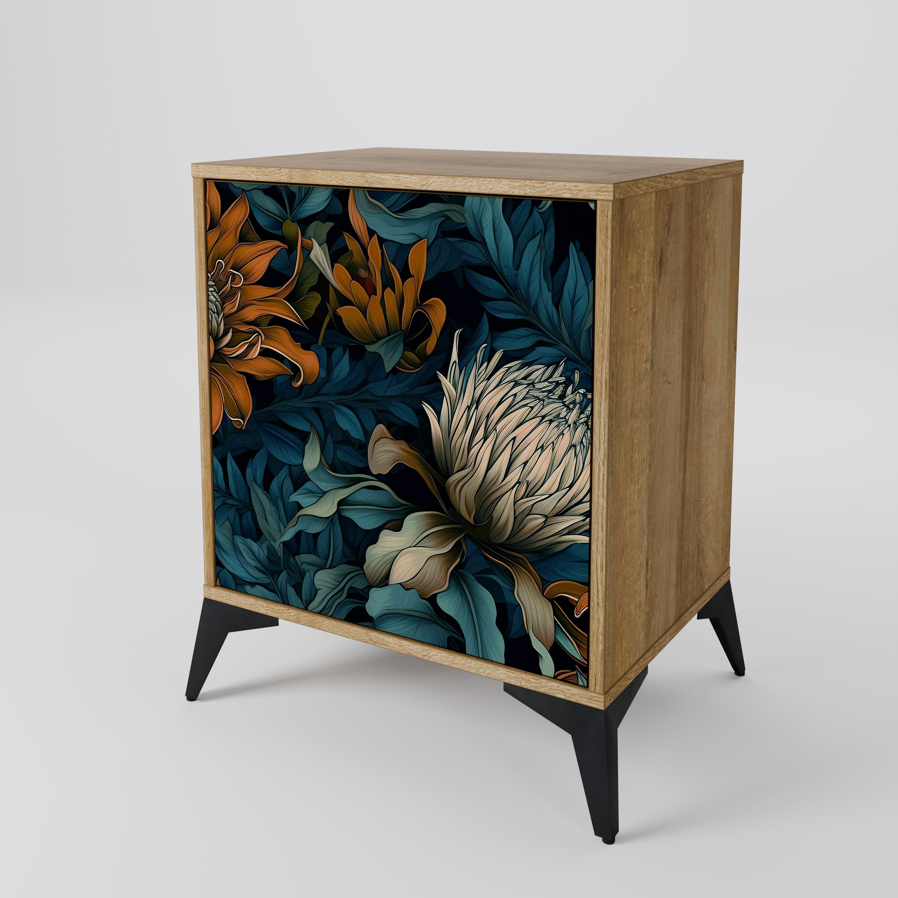 MORNING BLOOM 1-Door Sideboard in Oak Effect