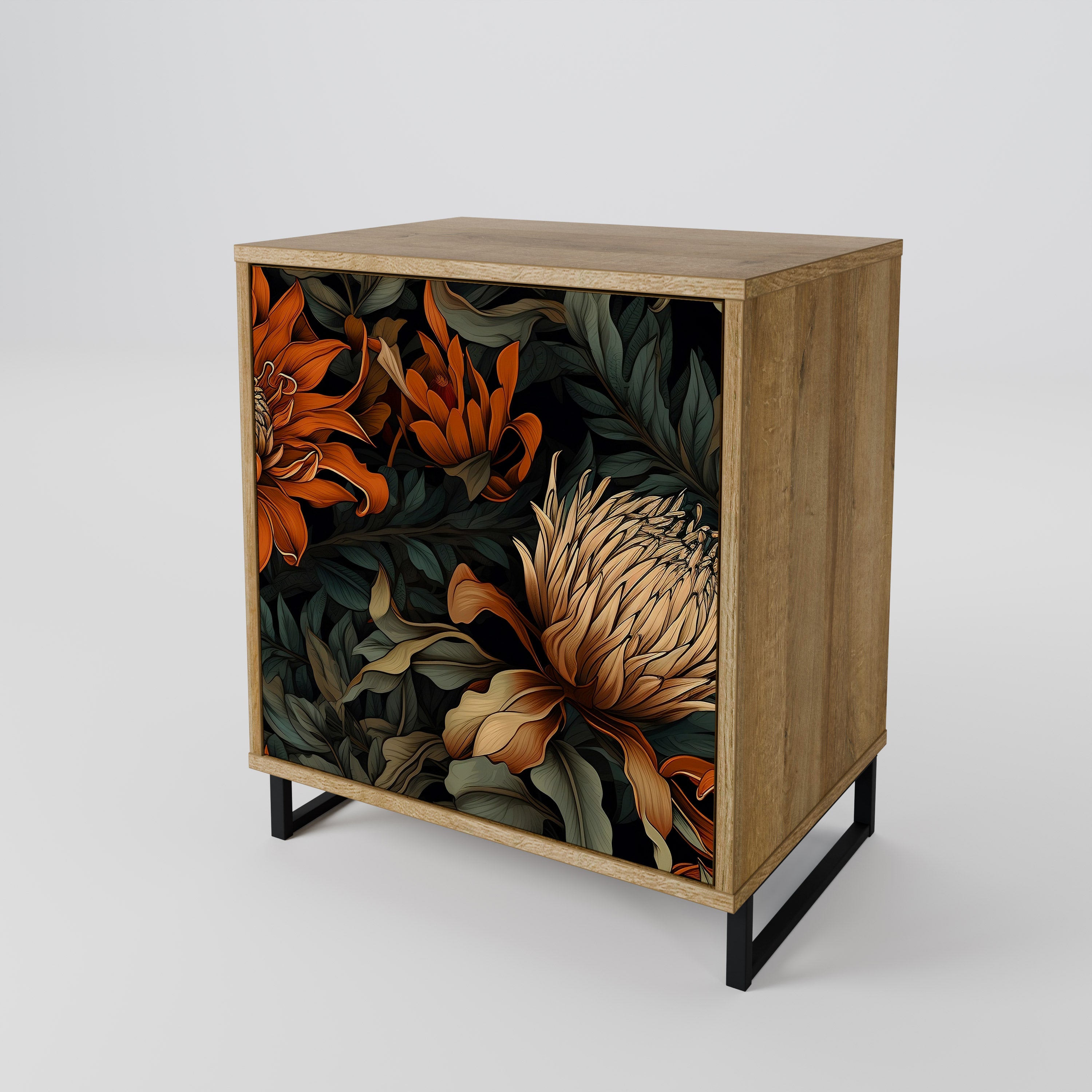 DAWN BLOOM 1-Door Sideboard in Oak Effect