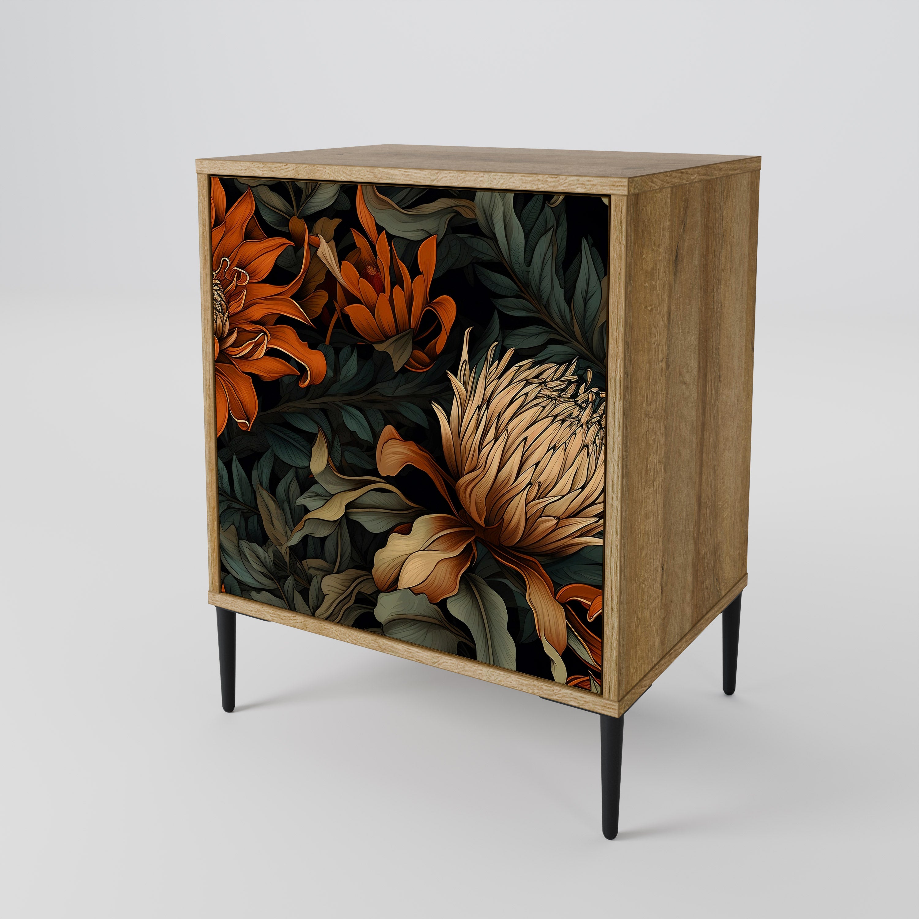 DAWN BLOOM 1-Door Sideboard in Oak Effect