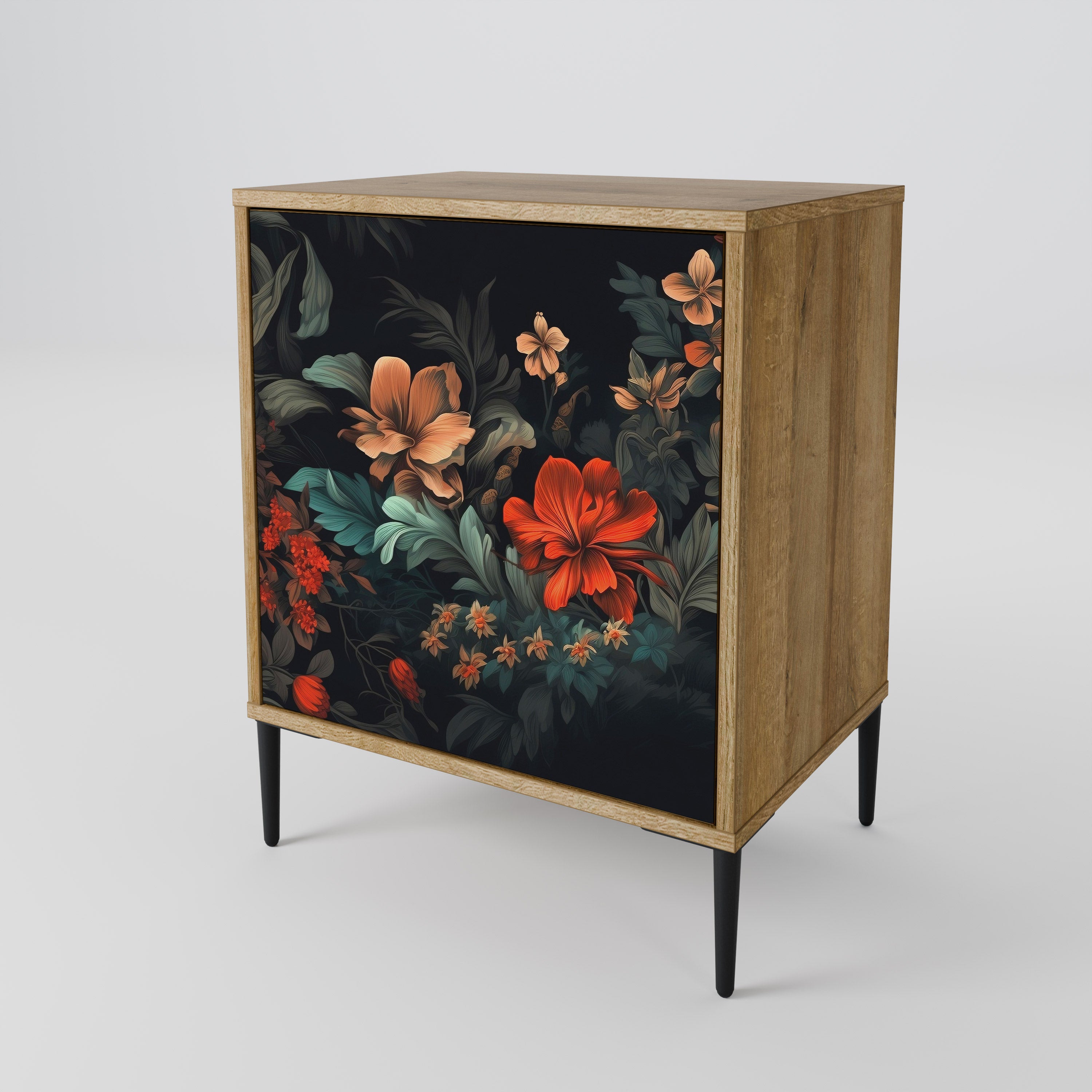 IMAGINARY BLOSSOM 1-Door Sideboard in Oak Effect