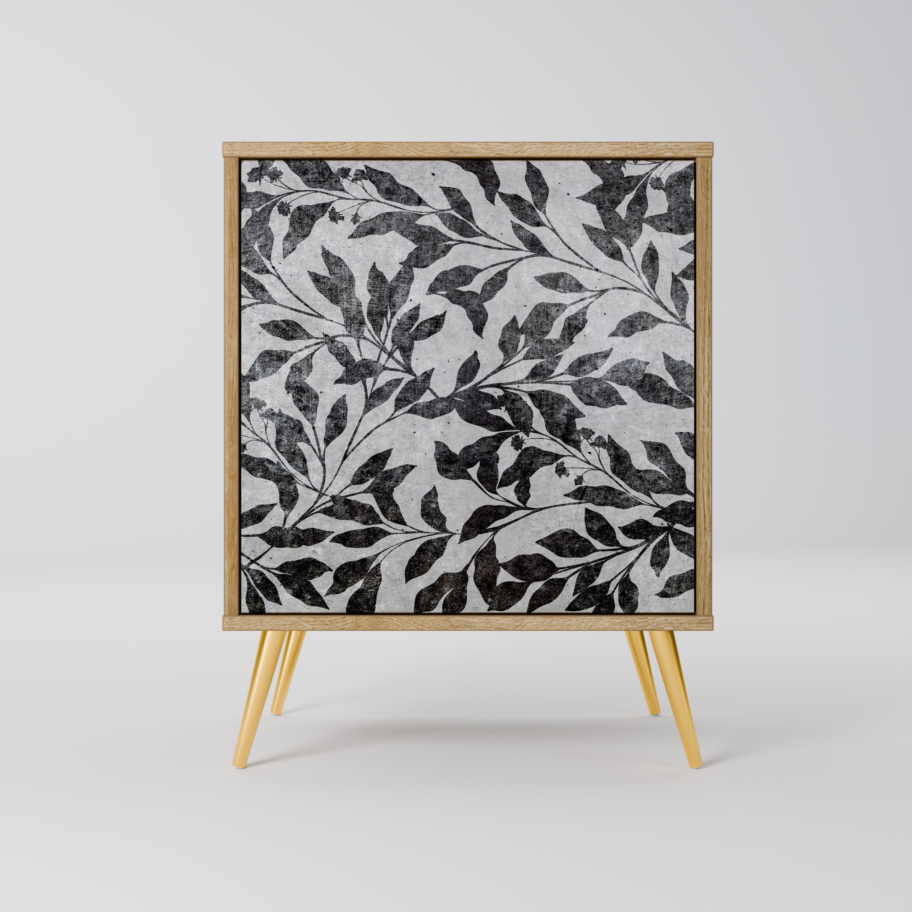 CHARCOAL SPROUT 1-Door Sideboard in Oak Effect