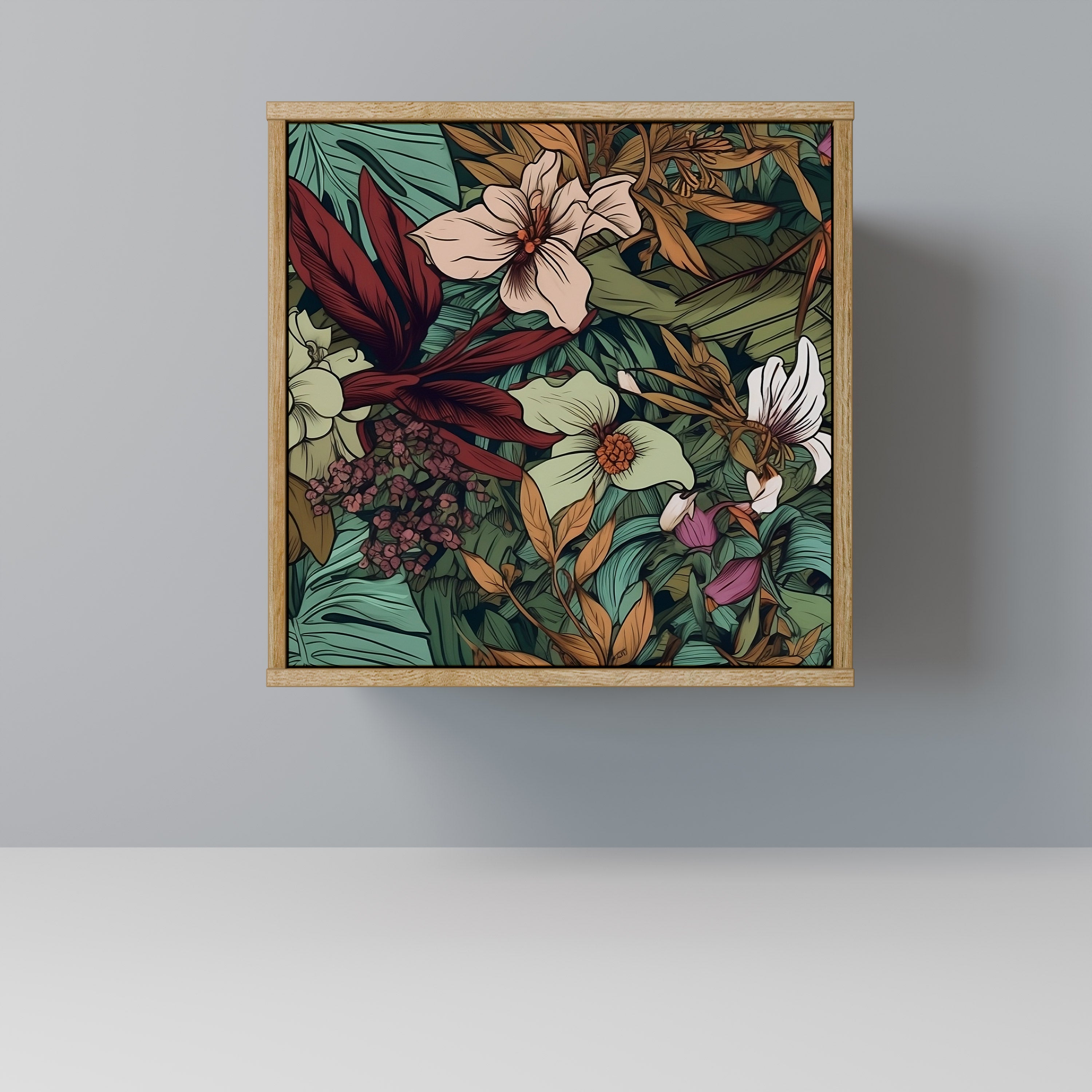 BOTANICAL EMERGENCE 1-Door Sideboard in Oak Effect