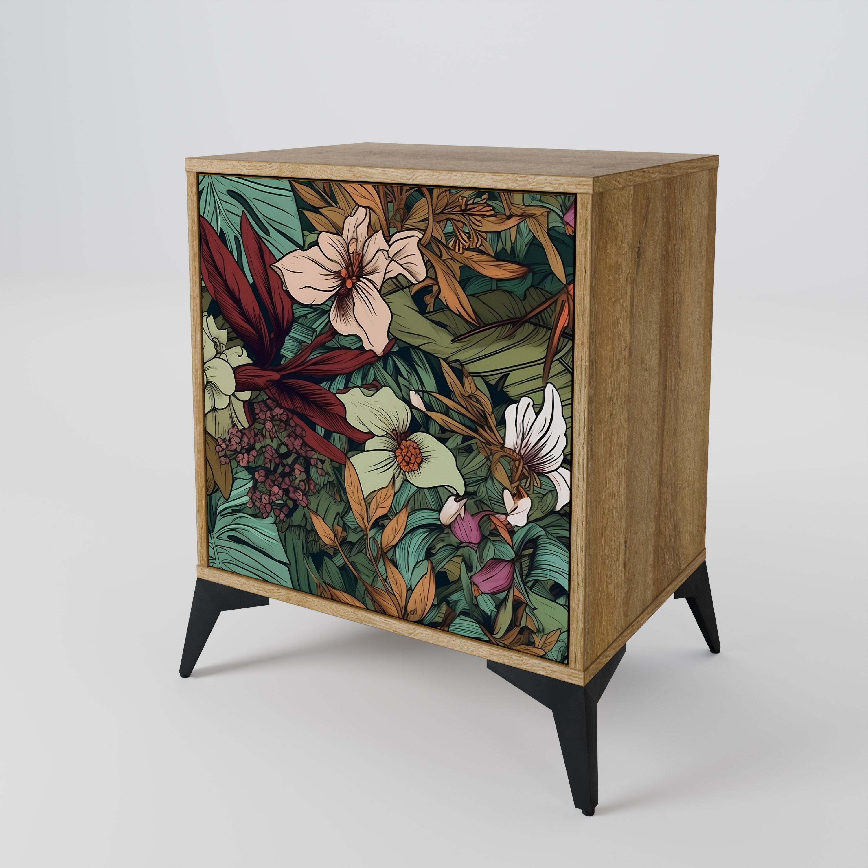 BOTANICAL EMERGENCE 1-Door Sideboard in Oak Effect