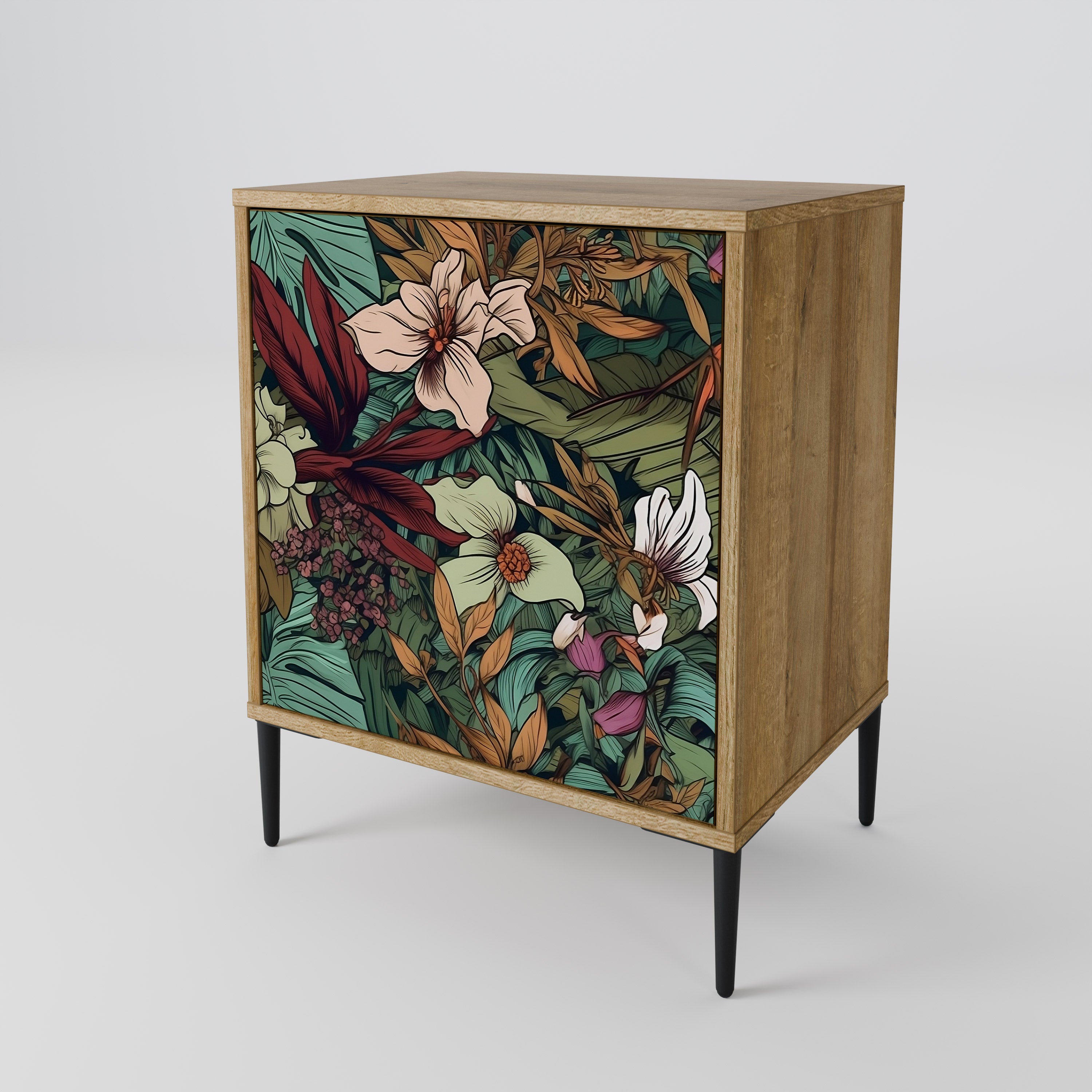 BOTANICAL EMERGENCE 1-Door Sideboard in Oak Effect