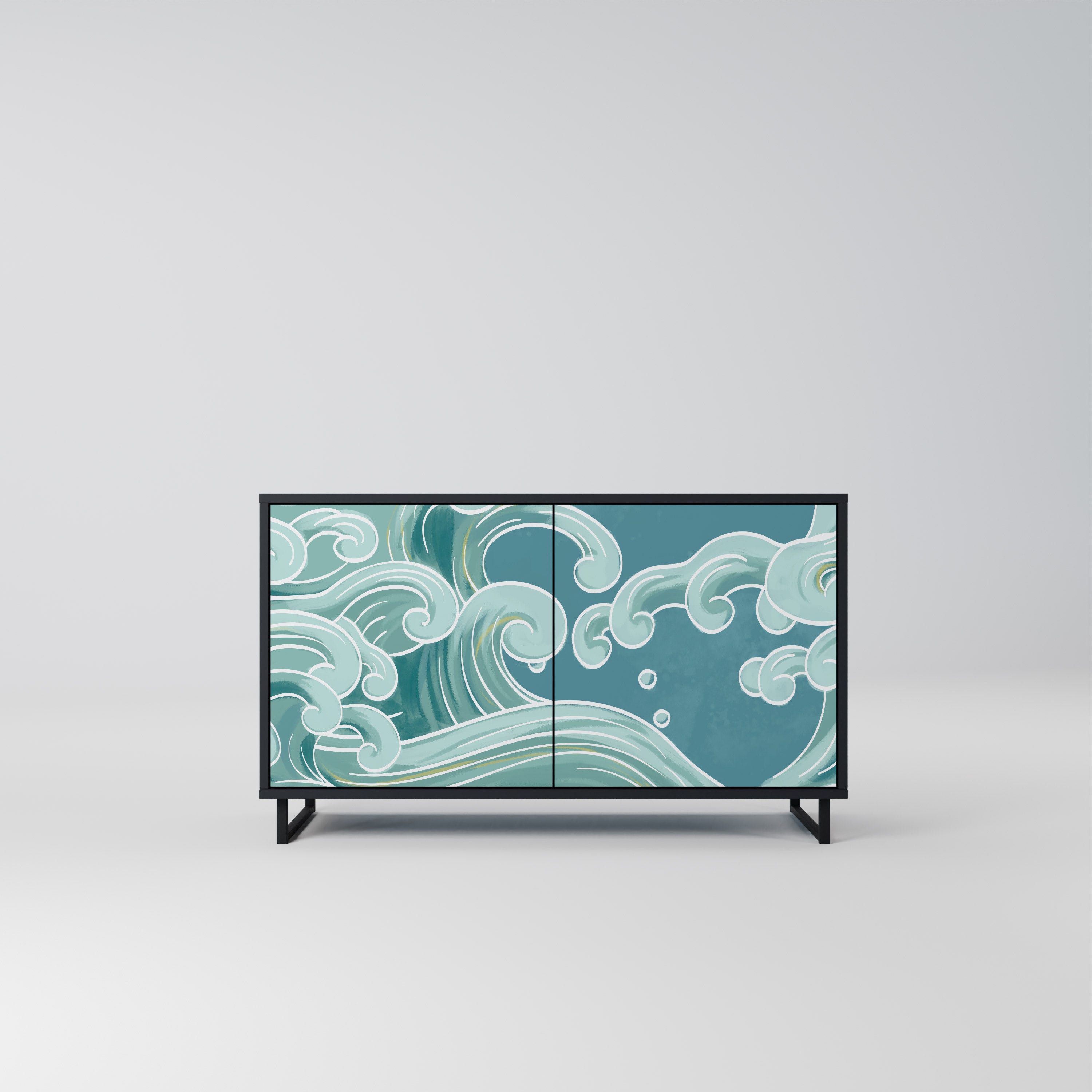 ASIAN SWAY 2-Door Sideboard in Black Finish