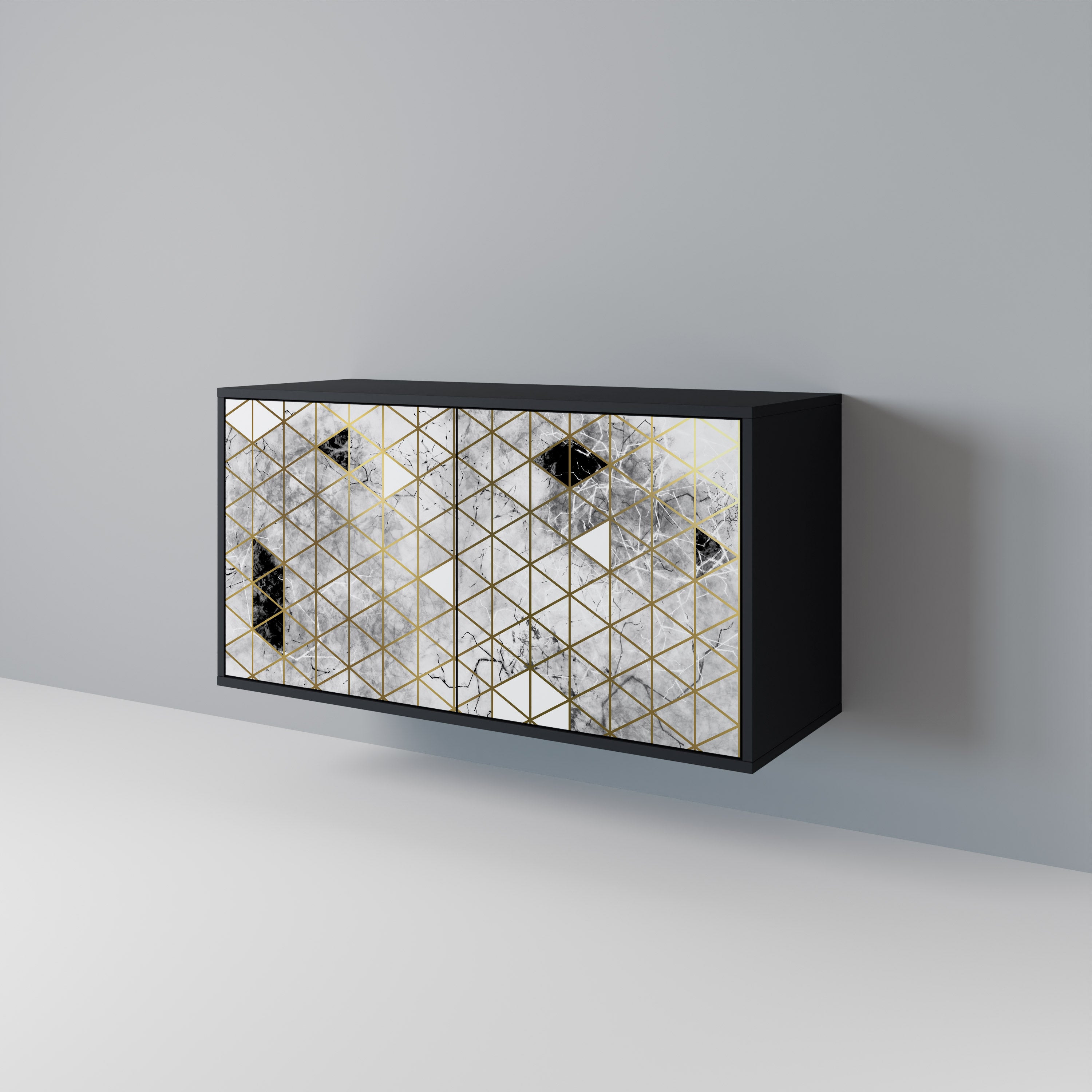 ASHEN ARIA 2-Door Sideboard in Black Finish