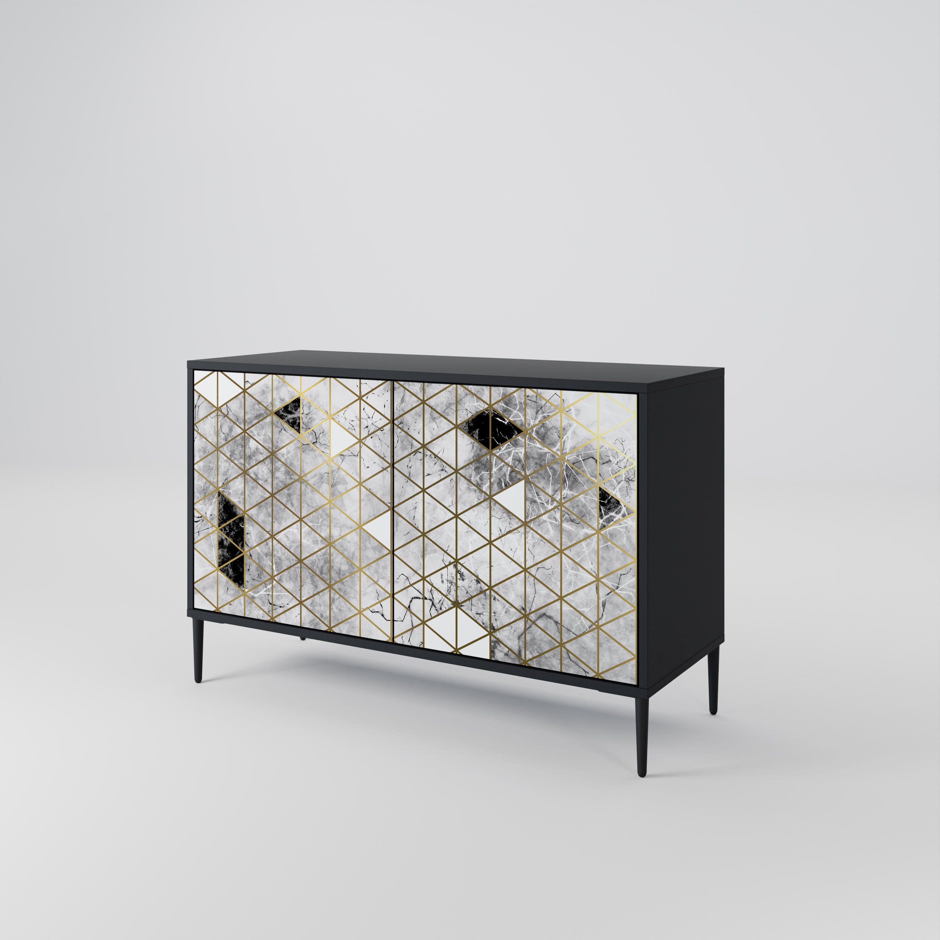 ASHEN ARIA 2-Door Sideboard in Black Finish