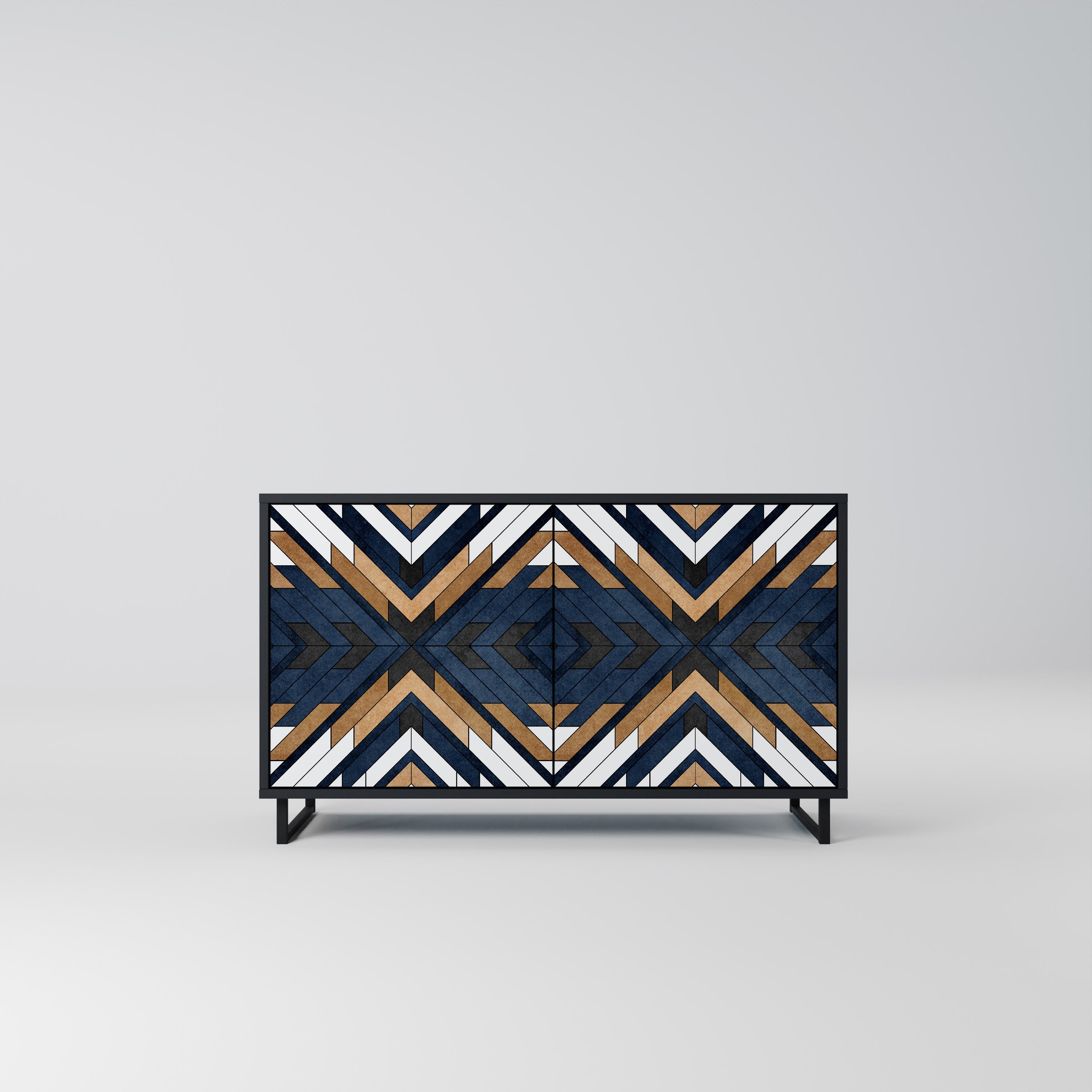 ARTFUL GEOMETRY 2-Door Sideboard in Black Finish