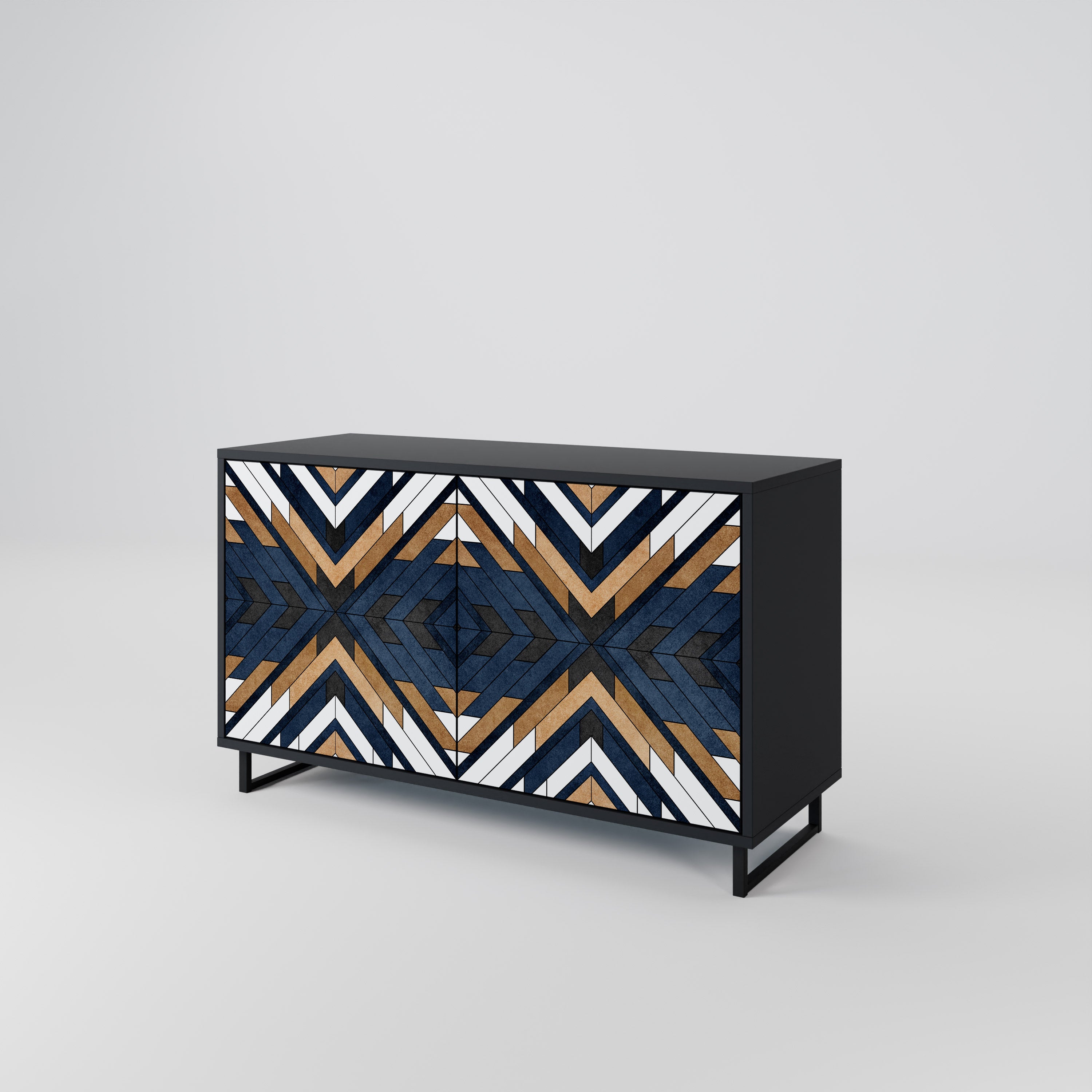 ARTFUL GEOMETRY 2-Door Sideboard in Black Finish