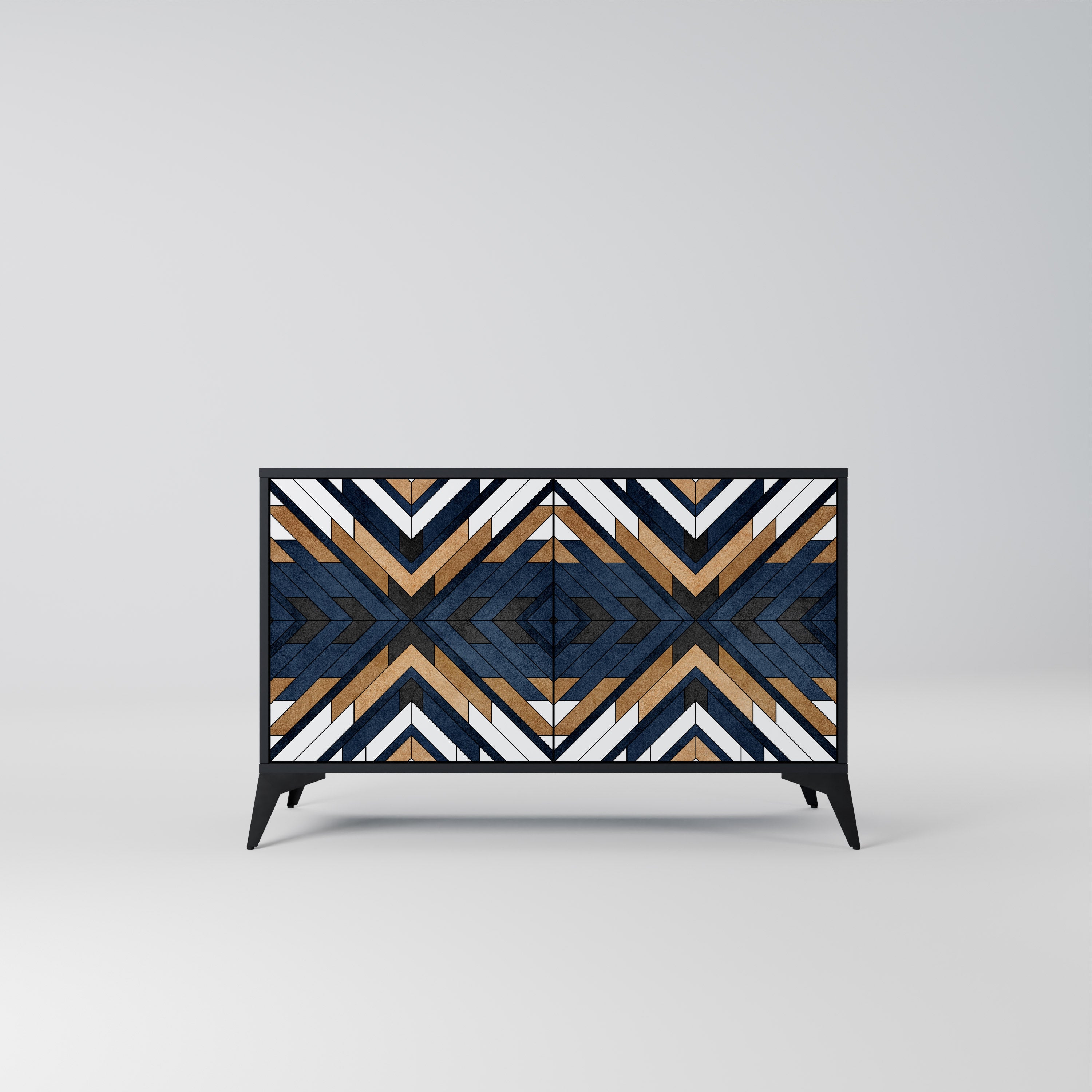 ARTFUL GEOMETRY 2-Door Sideboard in Black Finish