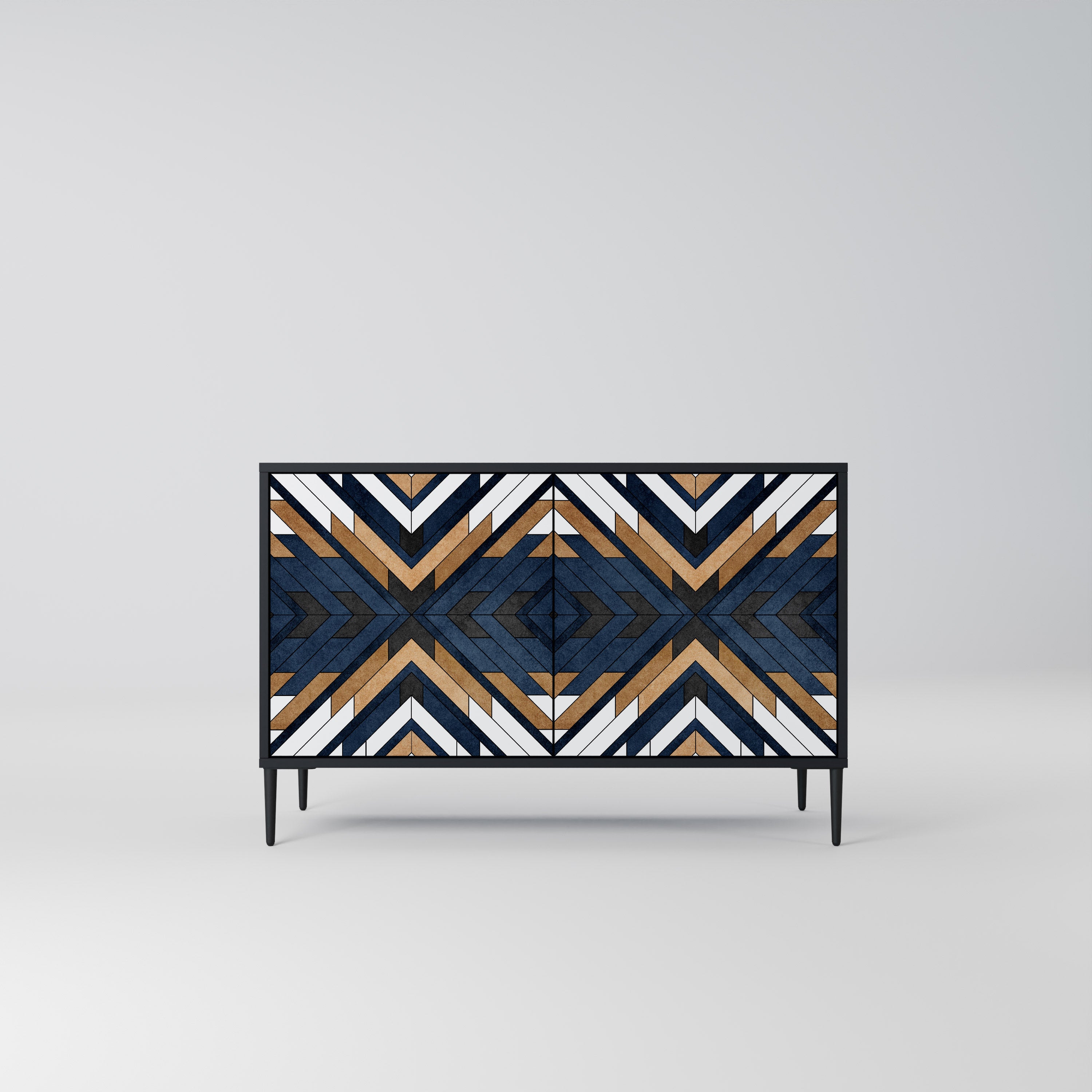 Aparador de 2 puertas ARTFUL GEOMETRY con acabado negro