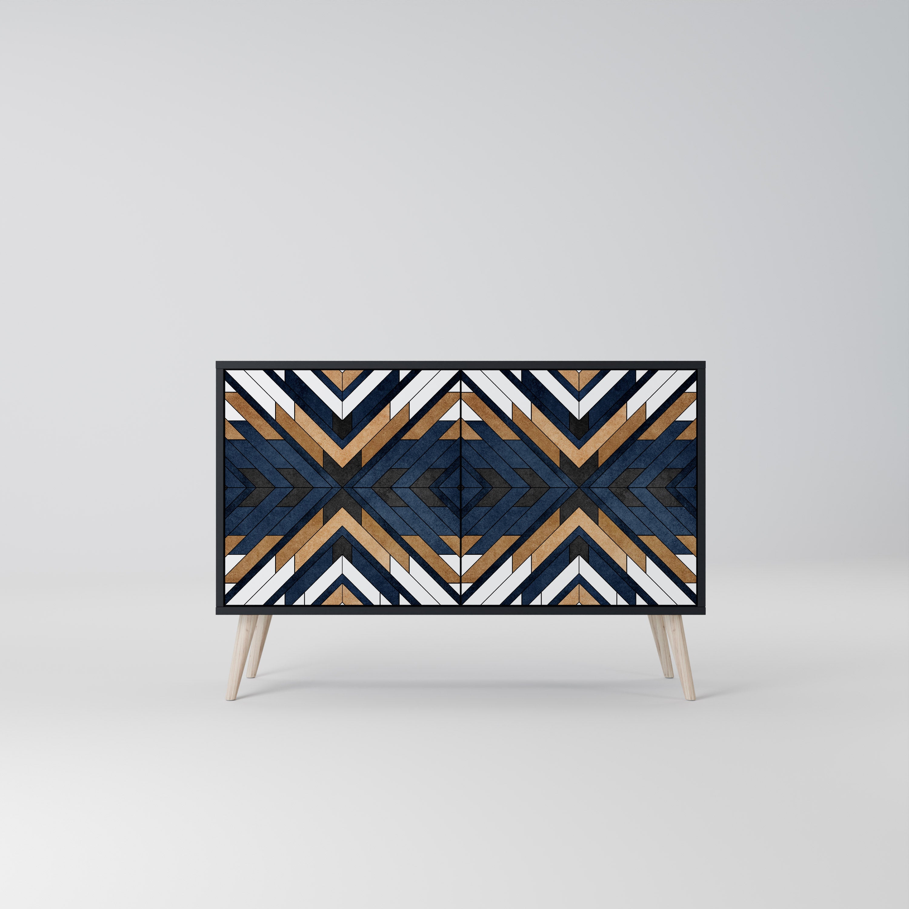 ARTFUL GEOMETRY 2-Door Sideboard in Black Finish