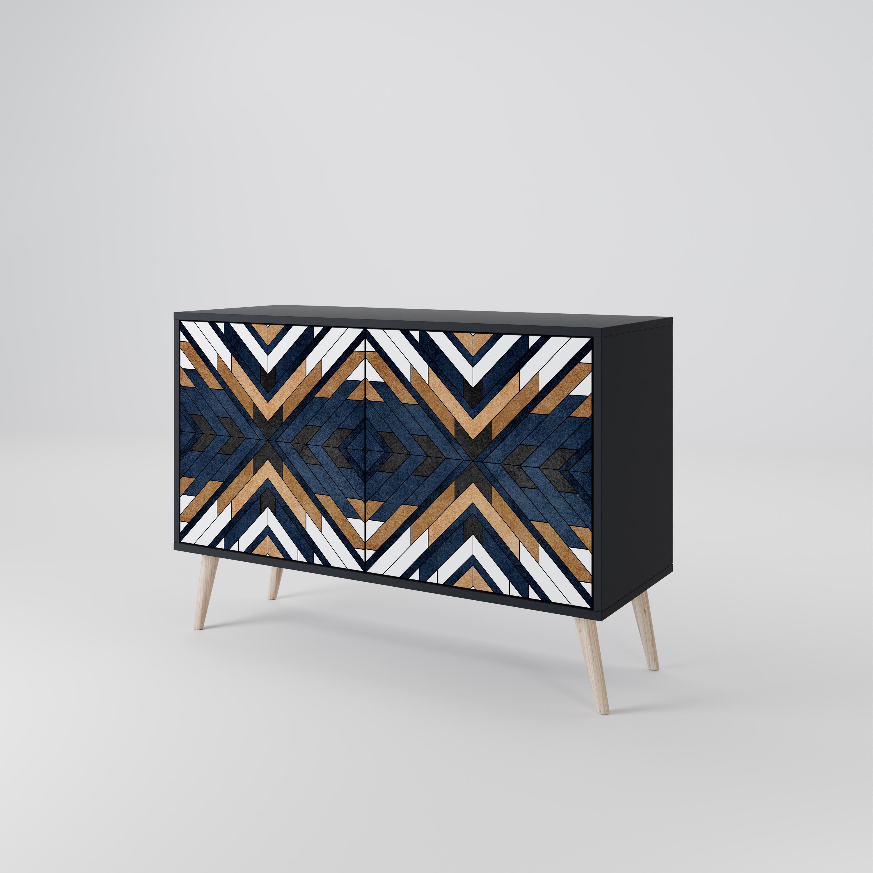 ARTFUL GEOMETRY 2-Door Sideboard in Black Finish