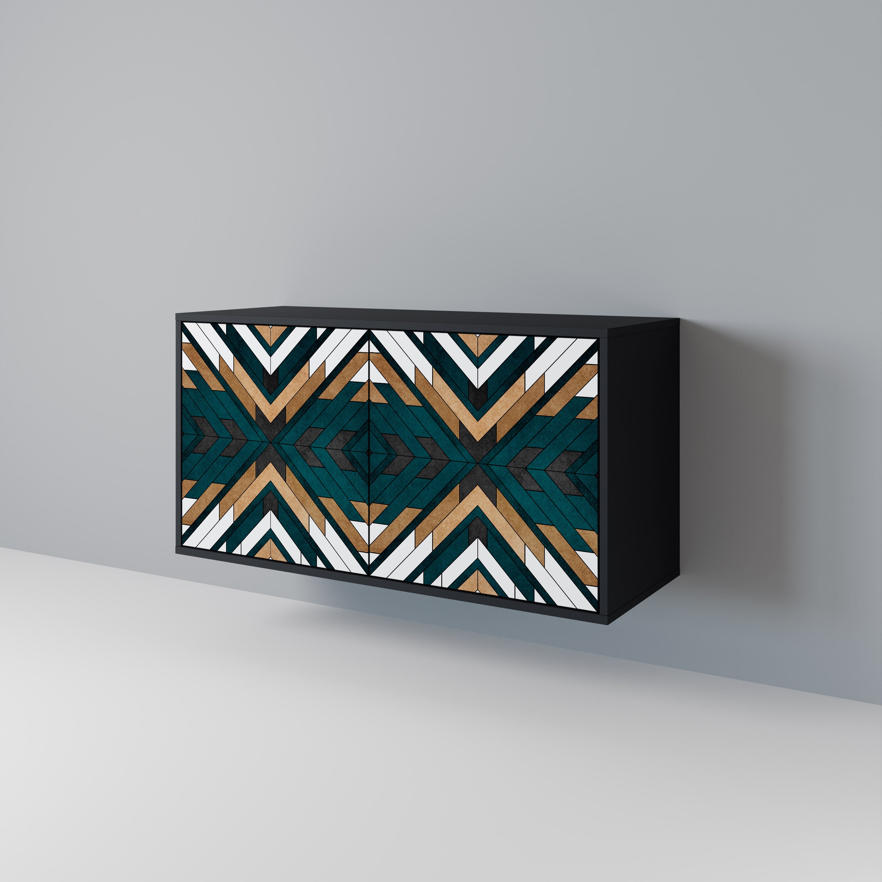 ARTISTIC GEOMETRY 2-Door Sideboard in Black Finish