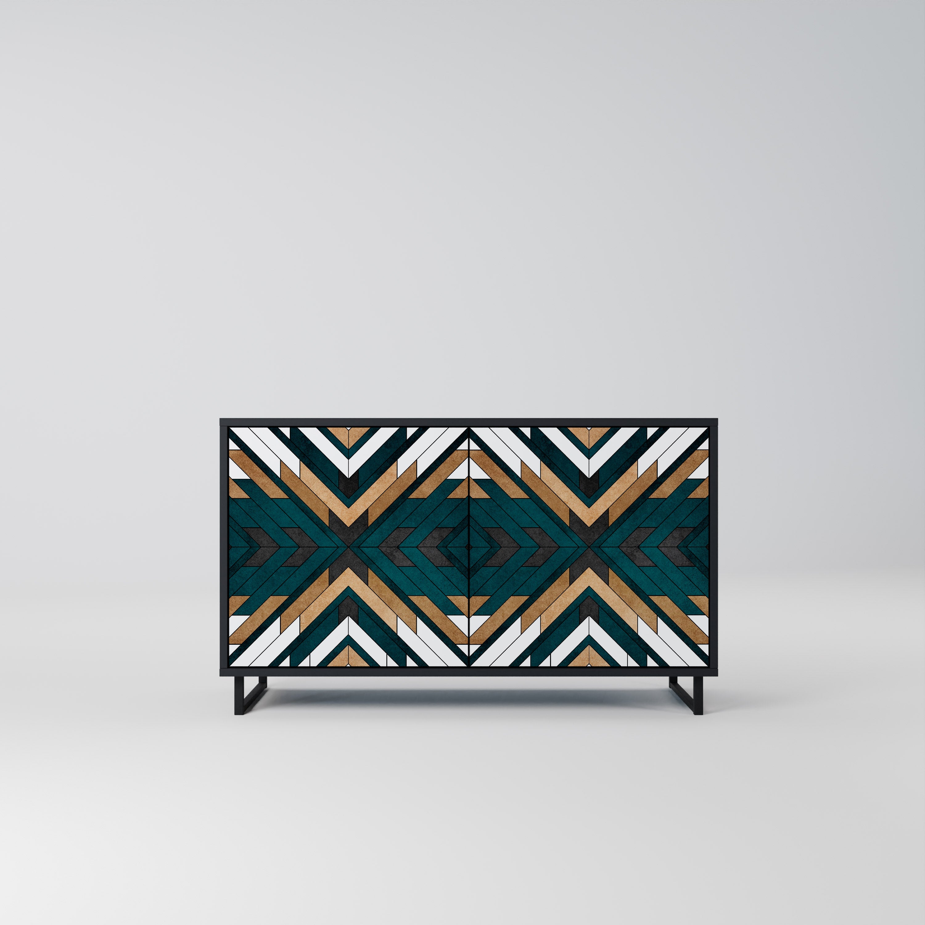 ARTISTIC GEOMETRY 2-Door Sideboard in Black Finish