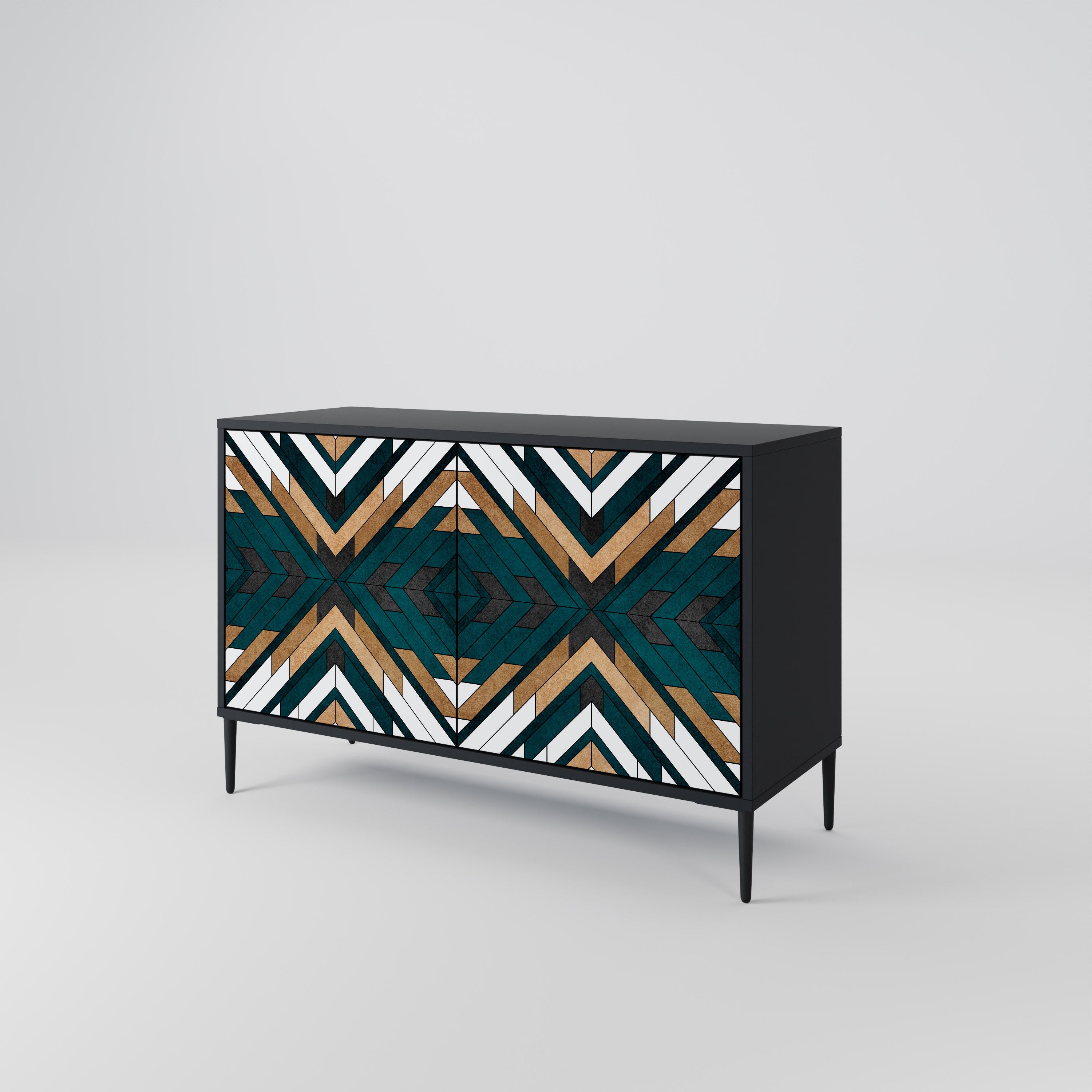 ARTISTIC GEOMETRY 2-Door Sideboard in Black Finish