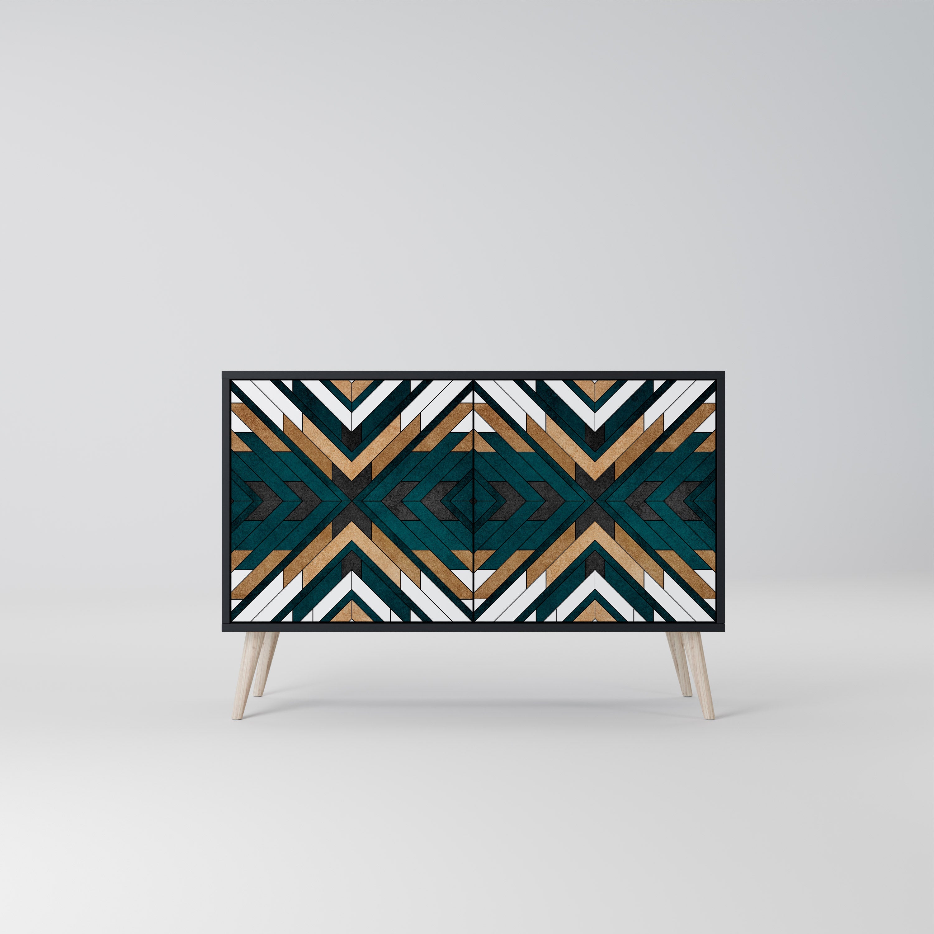 ARTISTIC GEOMETRY 2-Door Sideboard in Black Finish