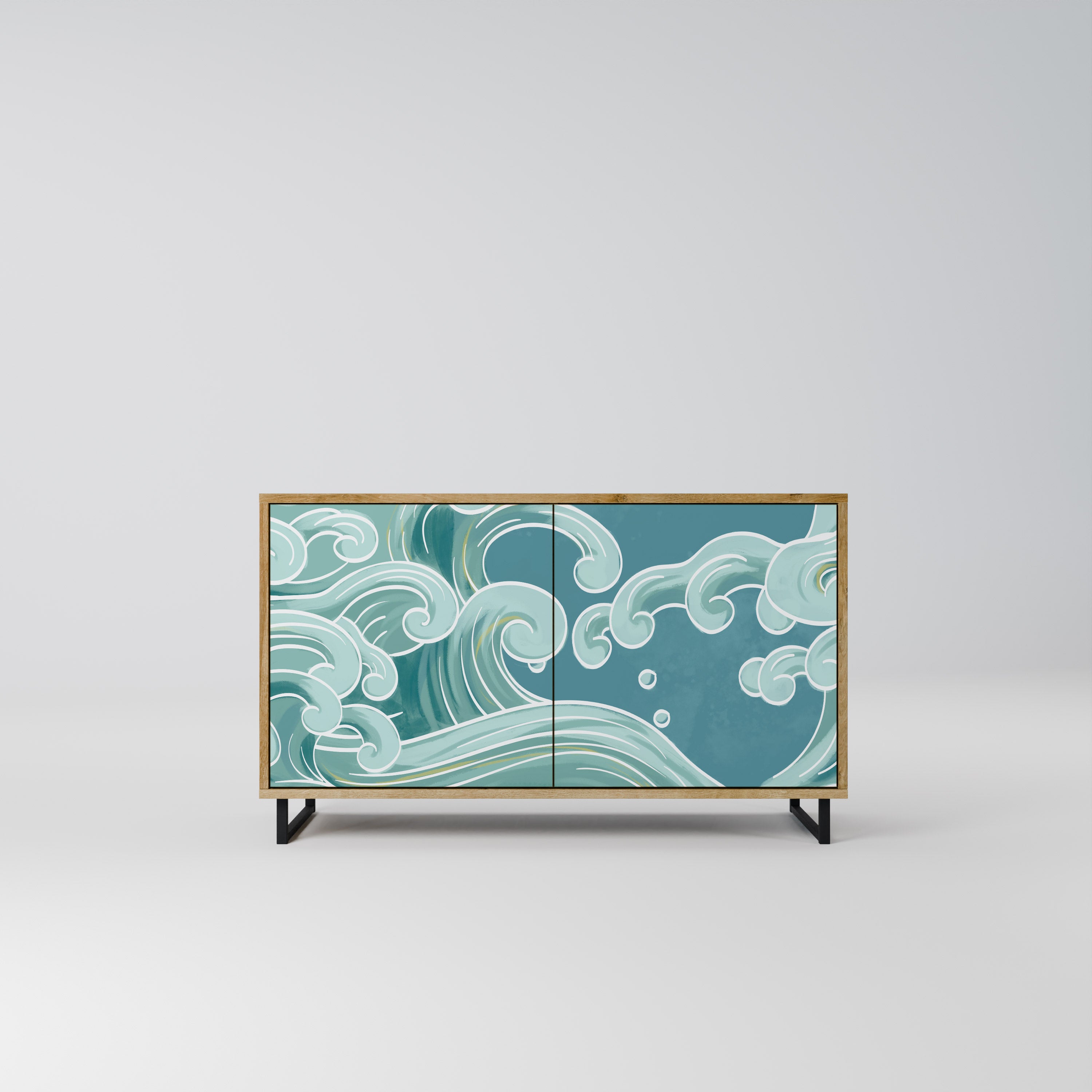 ASIAN SWAY 2-Door Sideboard in Oak Effect