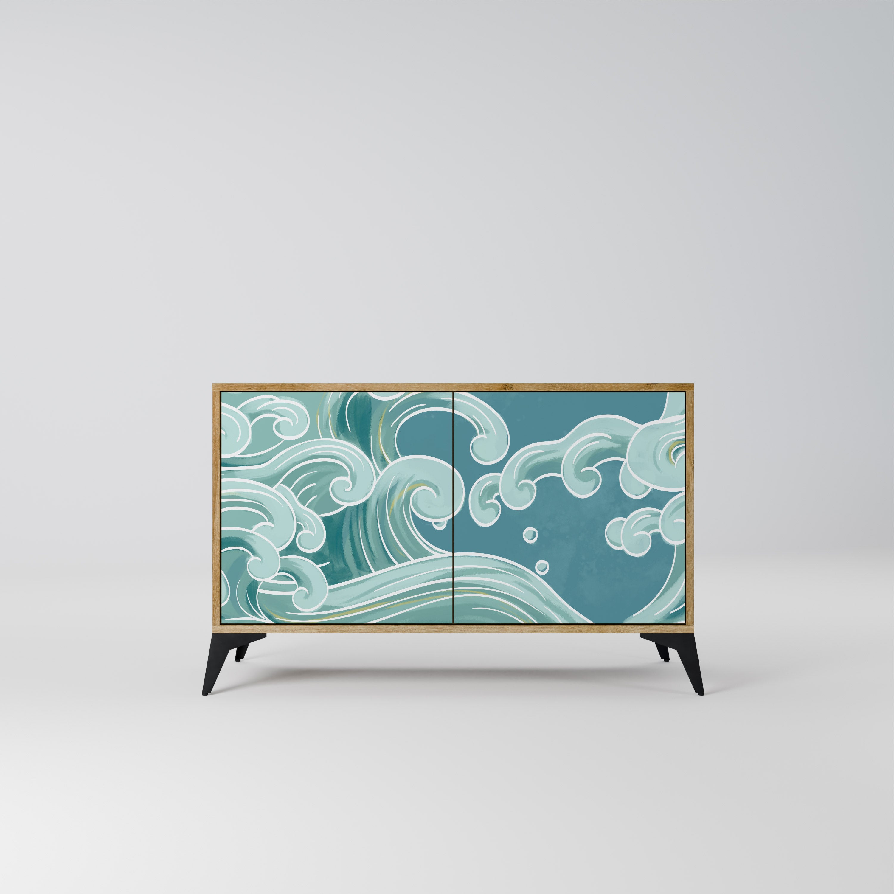 ASIAN SWAY 2-Door Sideboard in Oak Effect