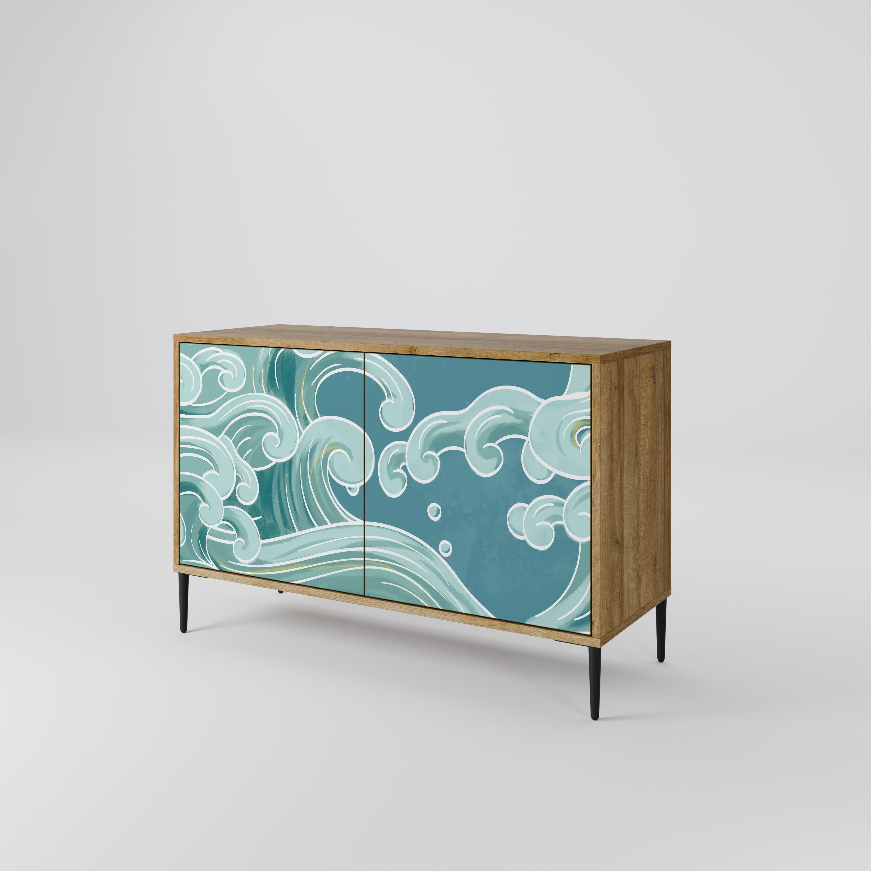 ASIAN SWAY 2-Door Sideboard in Oak Effect