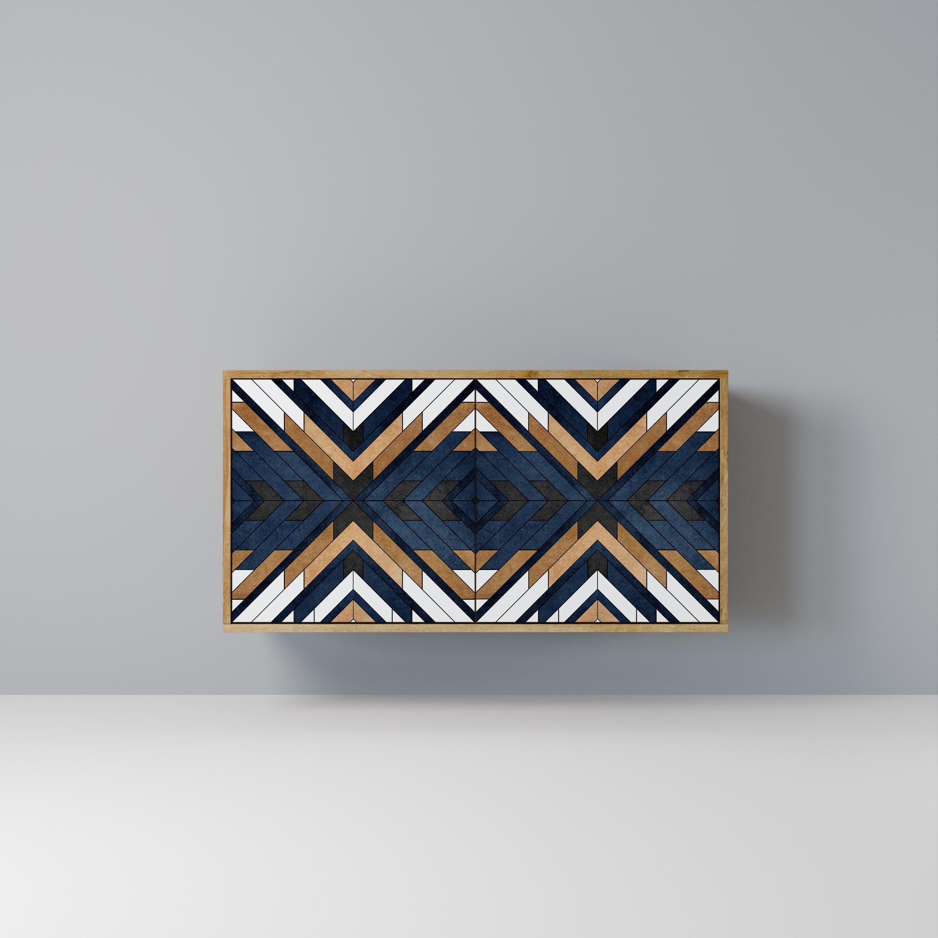 ARTFUL GEOMETRY 2-Door Sideboard in Oak Effect