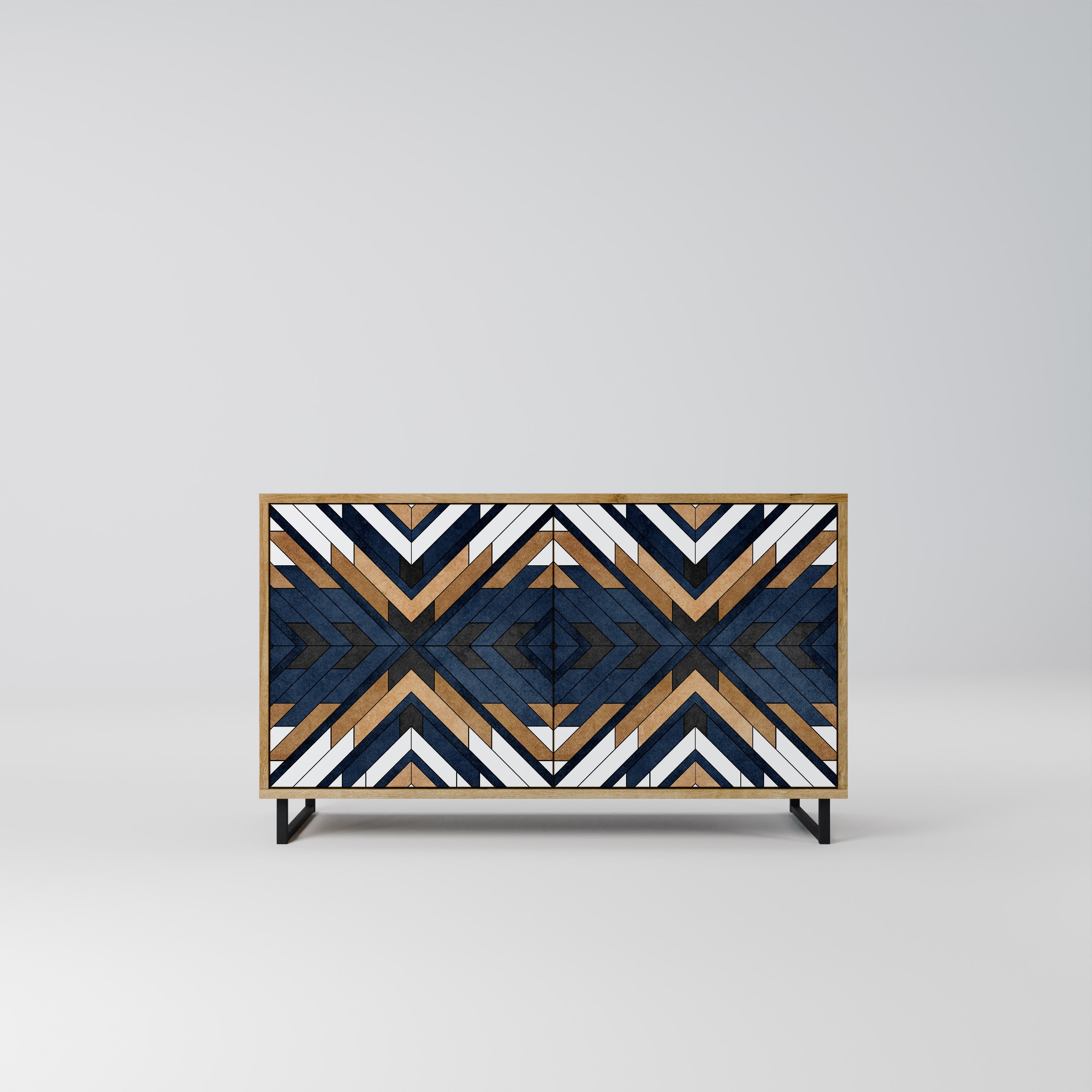 ARTFUL GEOMETRY 2-Door Sideboard in Oak Effect