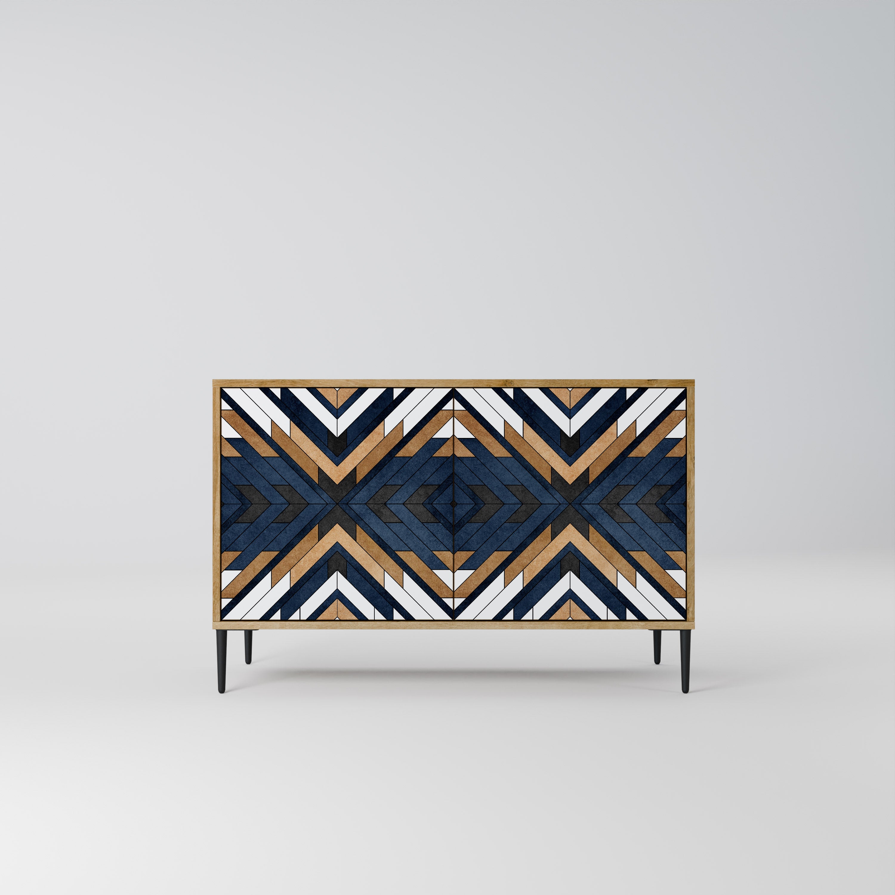 ARTFUL GEOMETRY 2-Door Sideboard in Oak Effect