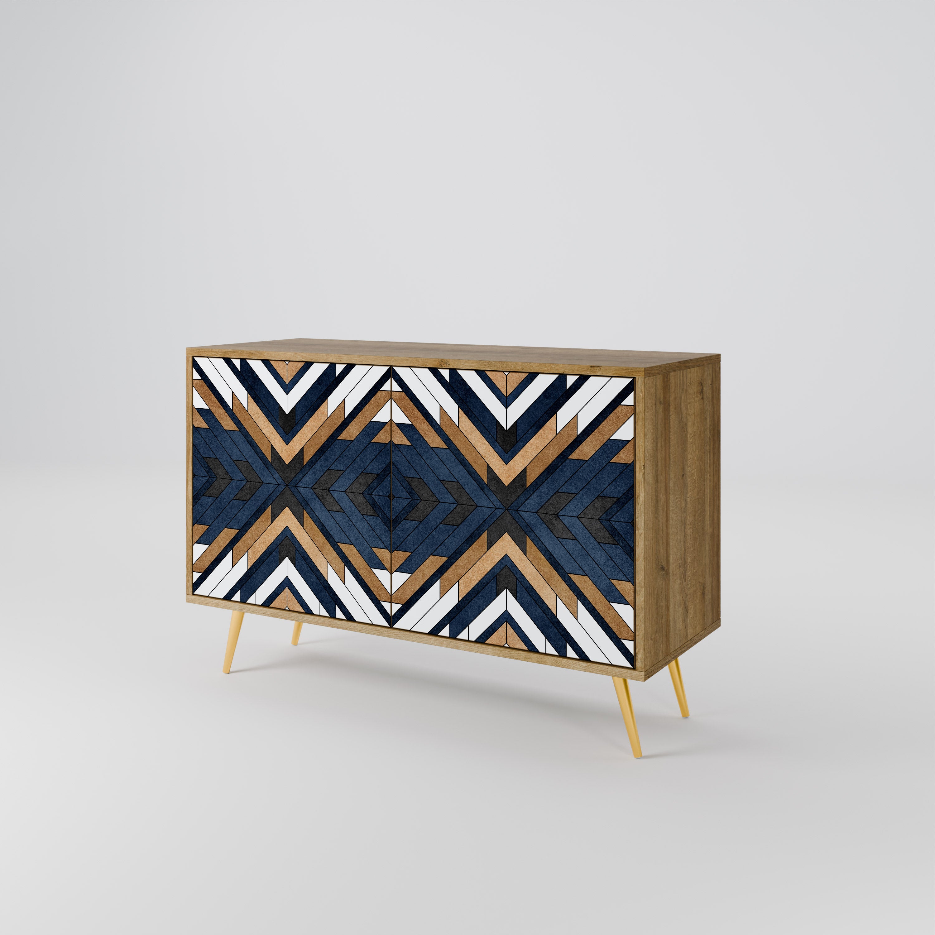 ARTFUL GEOMETRY 2-Door Sideboard in Oak Effect