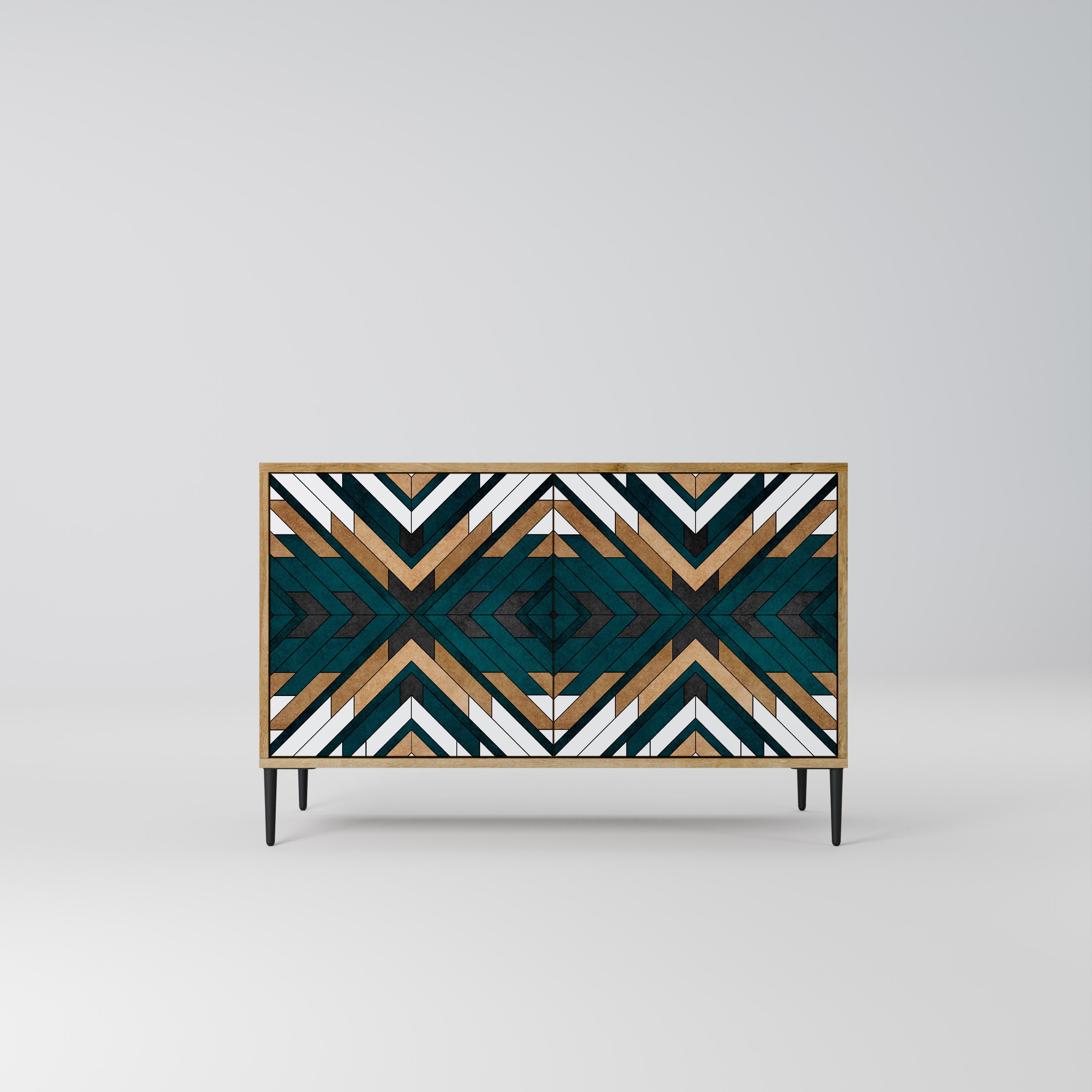 ARTISTIC GEOMETRY 2-Door Sideboard in Oak Effect