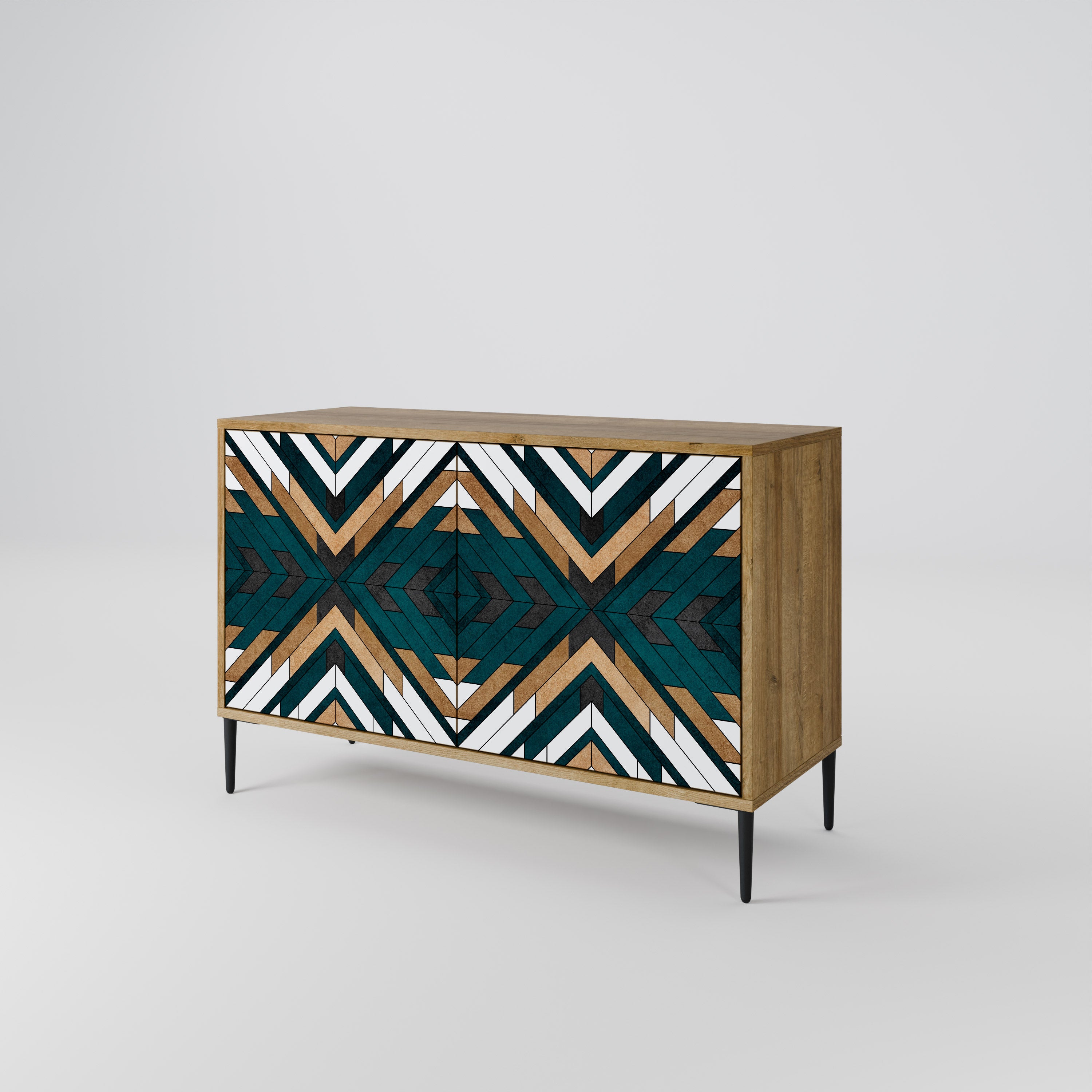 ARTISTIC GEOMETRY 2-Door Sideboard in Oak Effect
