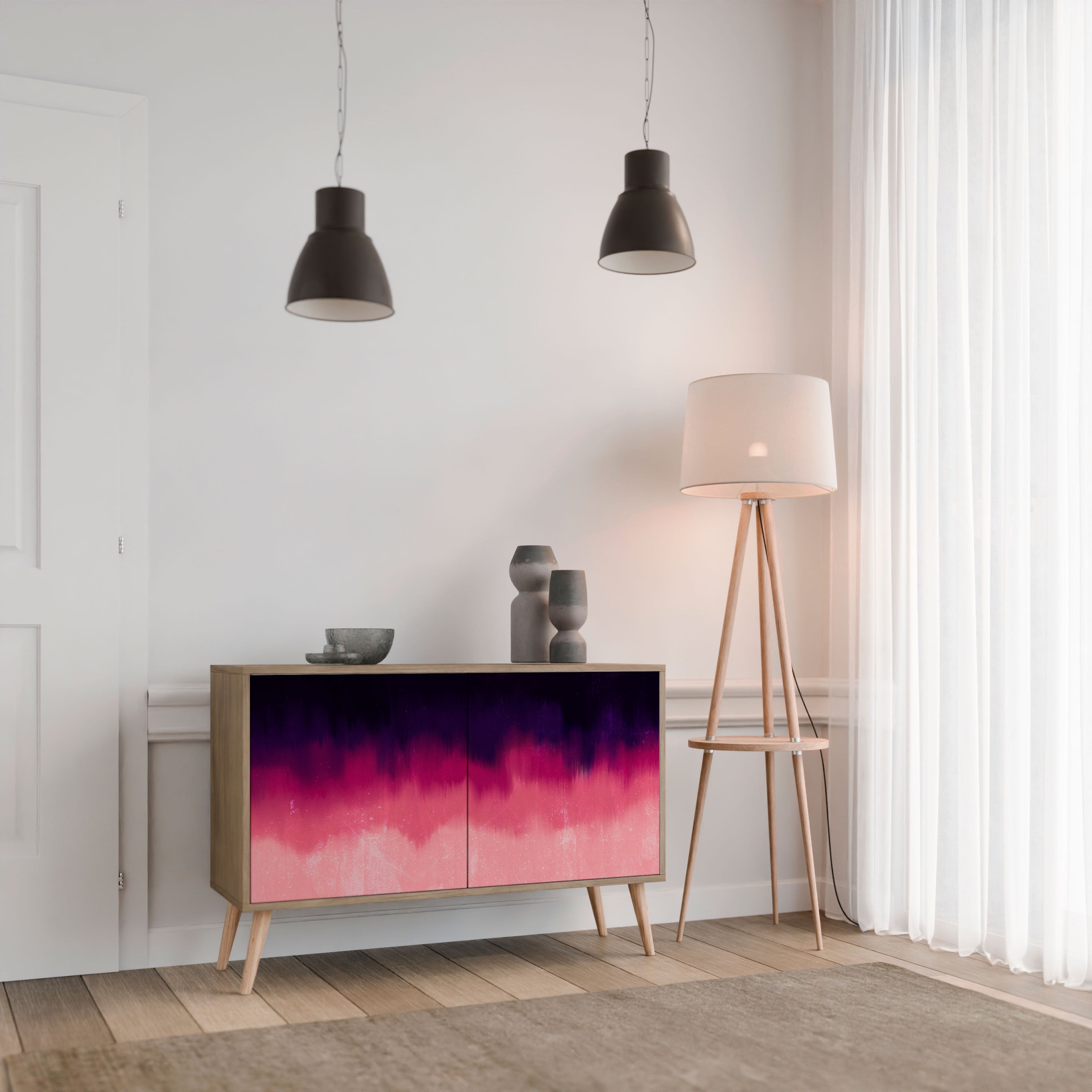 AURORA BOREALIS 2-Door Sideboard in Oak Effect