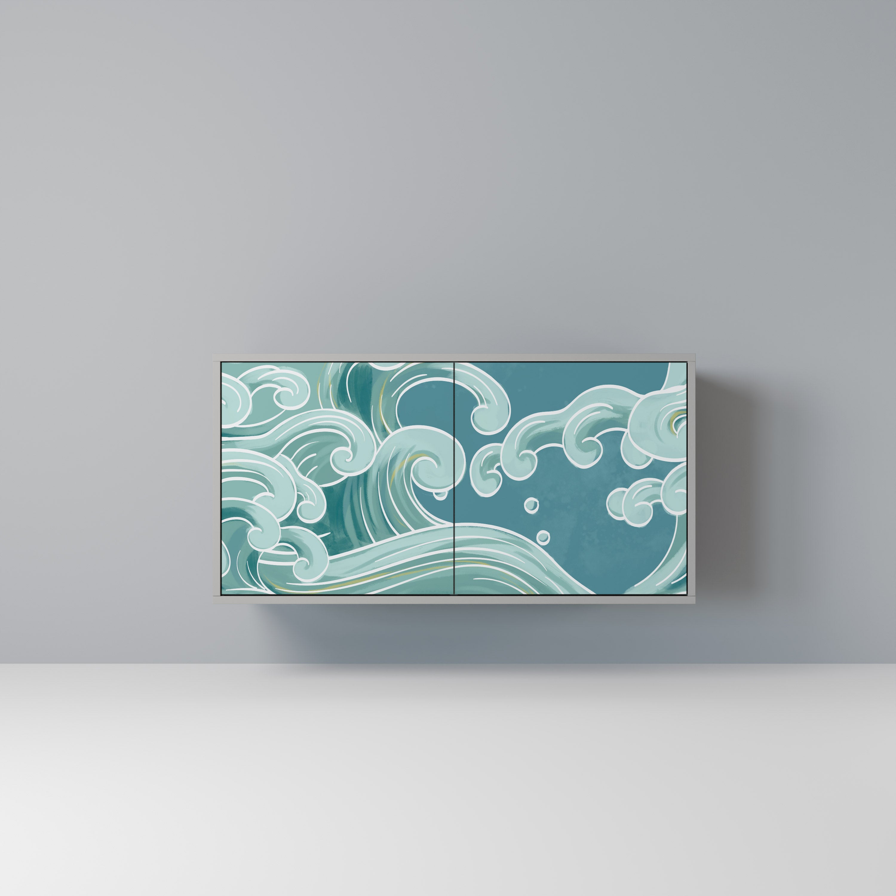 ASIAN SWAY 2-Door Sideboard in Grey Finish