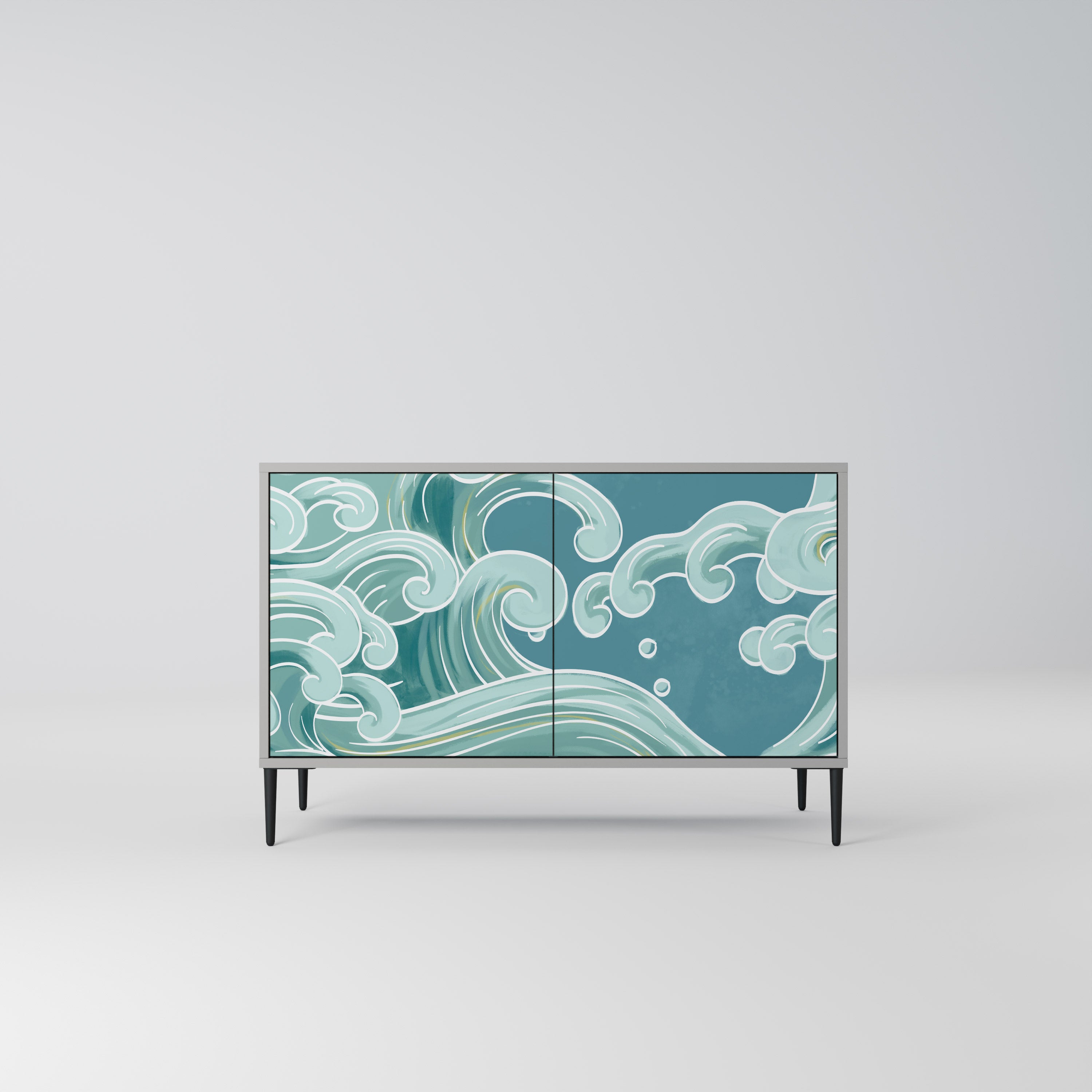 ASIAN SWAY 2-Door Sideboard in Grey Finish