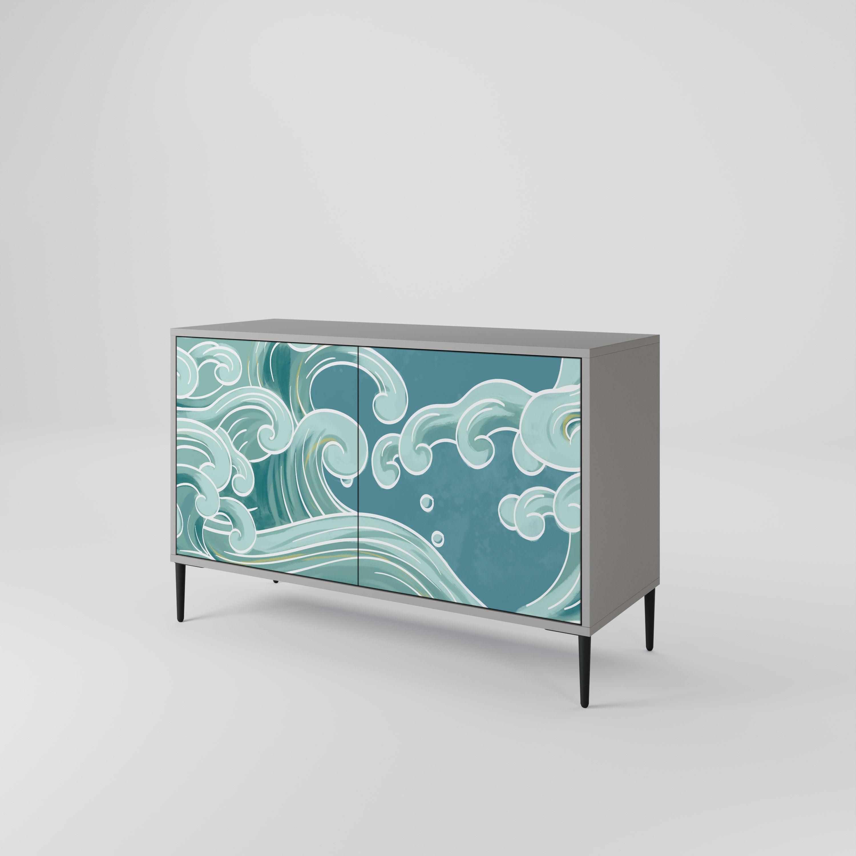 ASIAN SWAY 2-Door Sideboard in Grey Finish