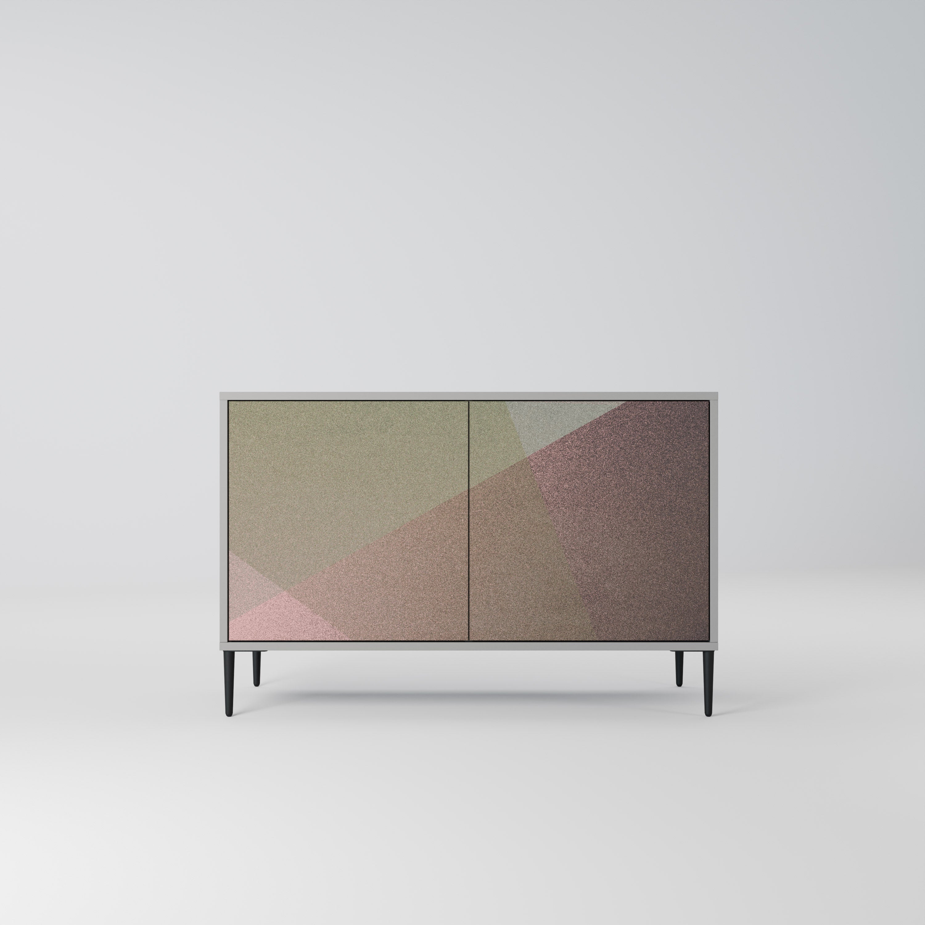 BEIGE GEOMETRY 2-Door Sideboard in Grey Finish