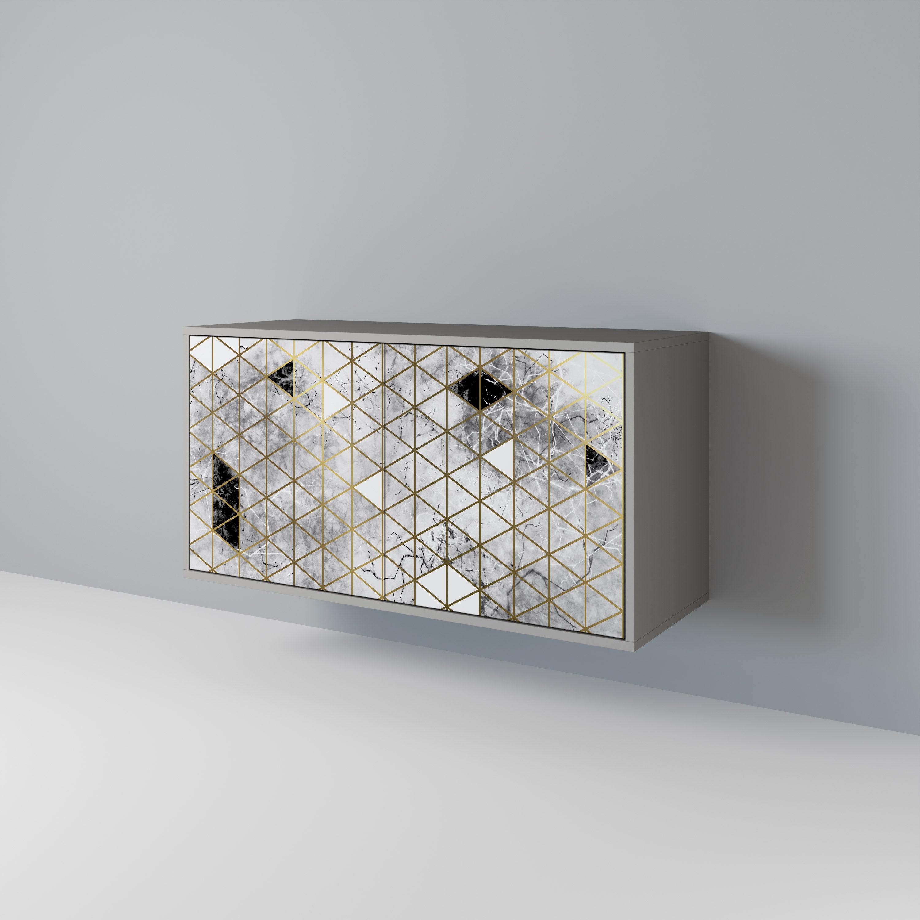 ASHEN ARIA 2-Door Sideboard in Grey Finish