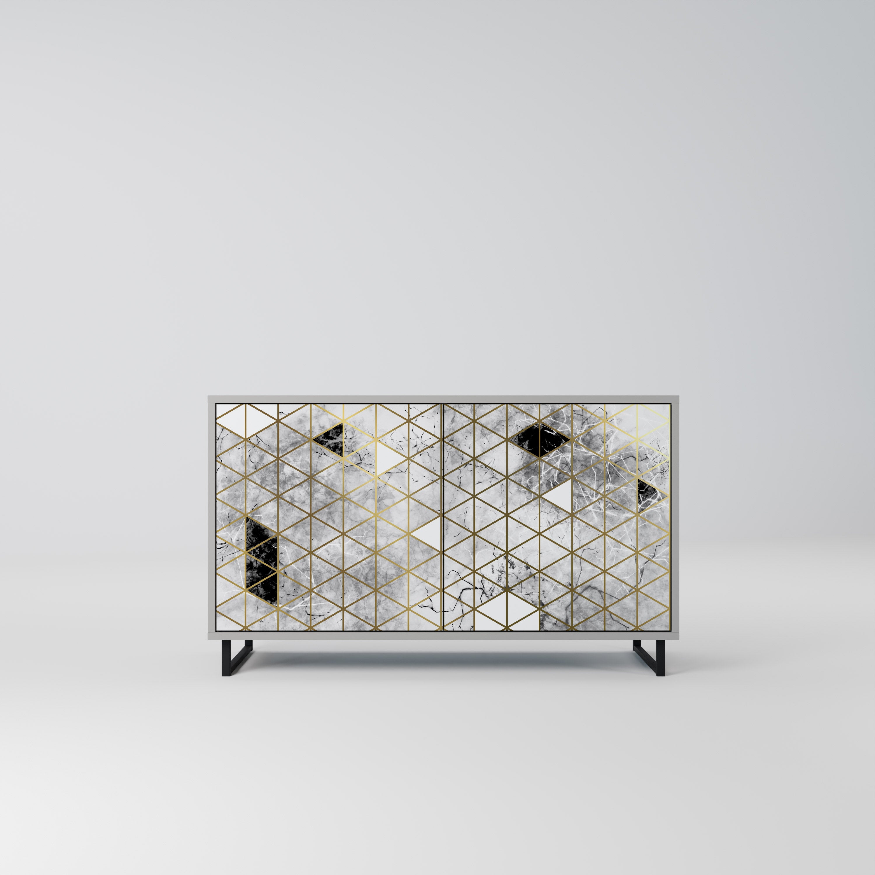 ASHEN ARIA 2-Door Sideboard in Grey Finish